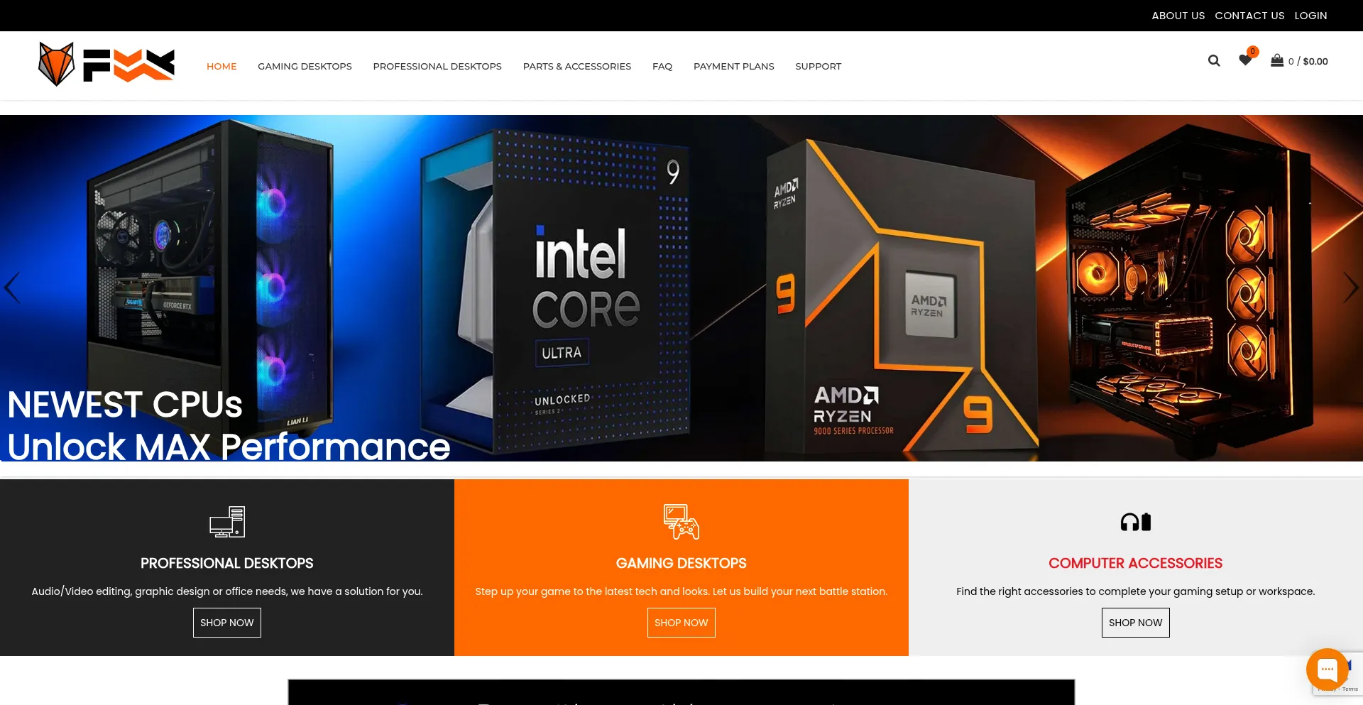 Website screenshot of Foxpc.com