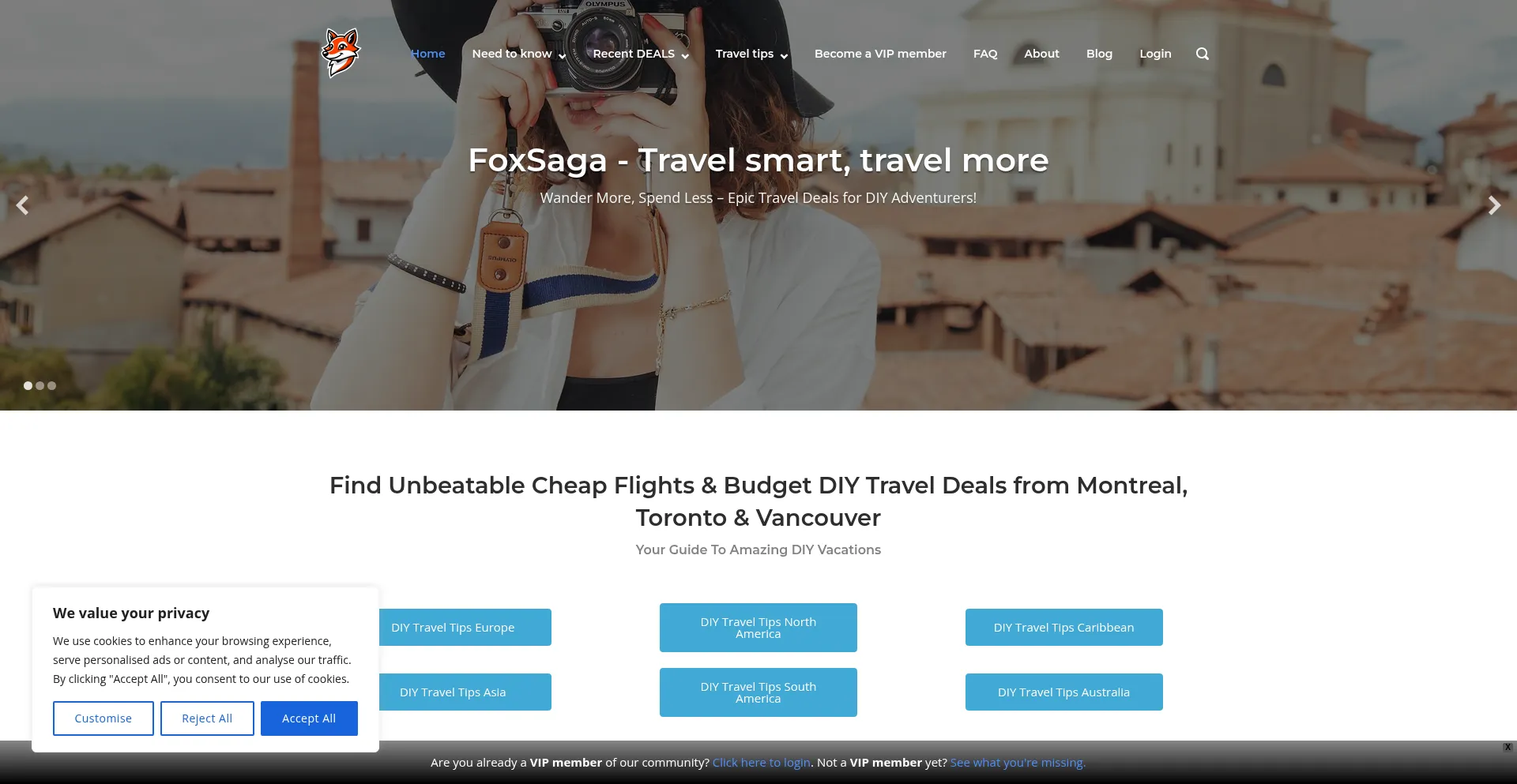 Website screenshot of Foxsaga.com