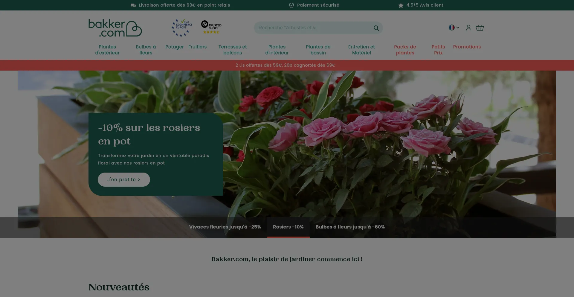 Website screenshot of Fr-fr.bakker.com