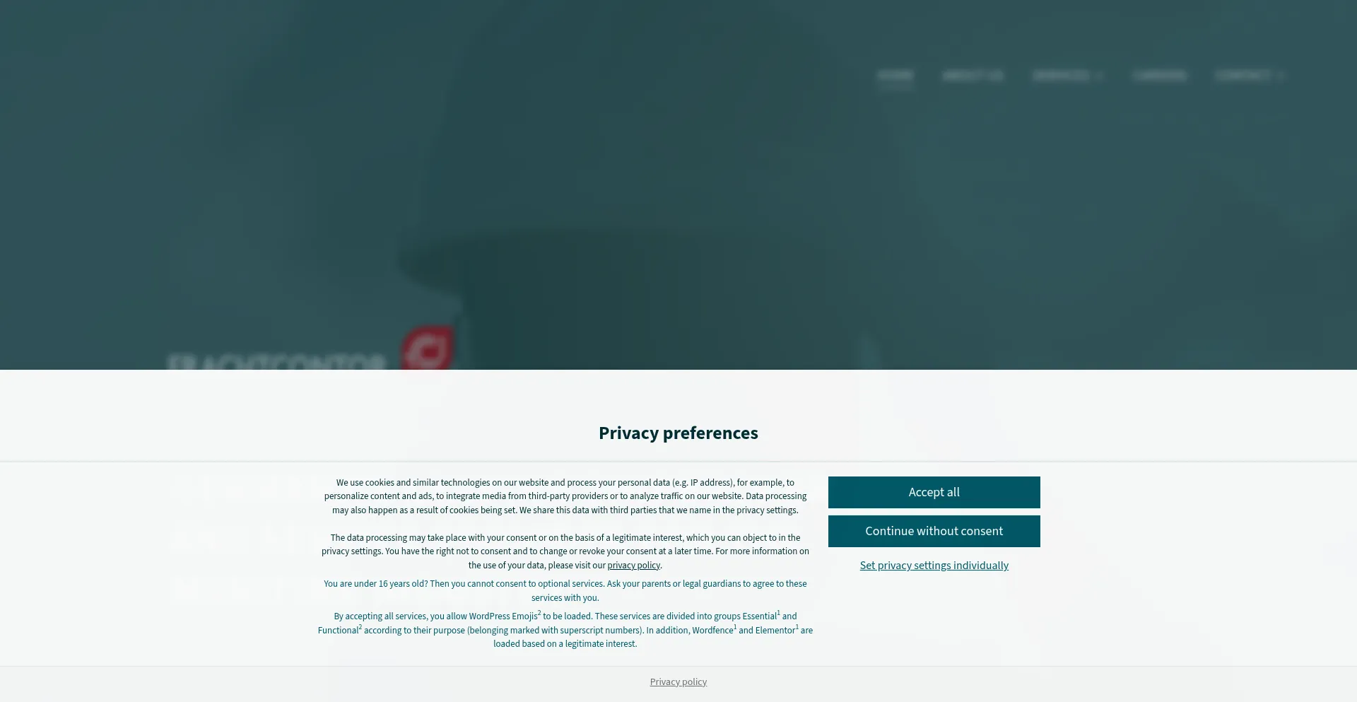 Website screenshot of Frachtcontor.com