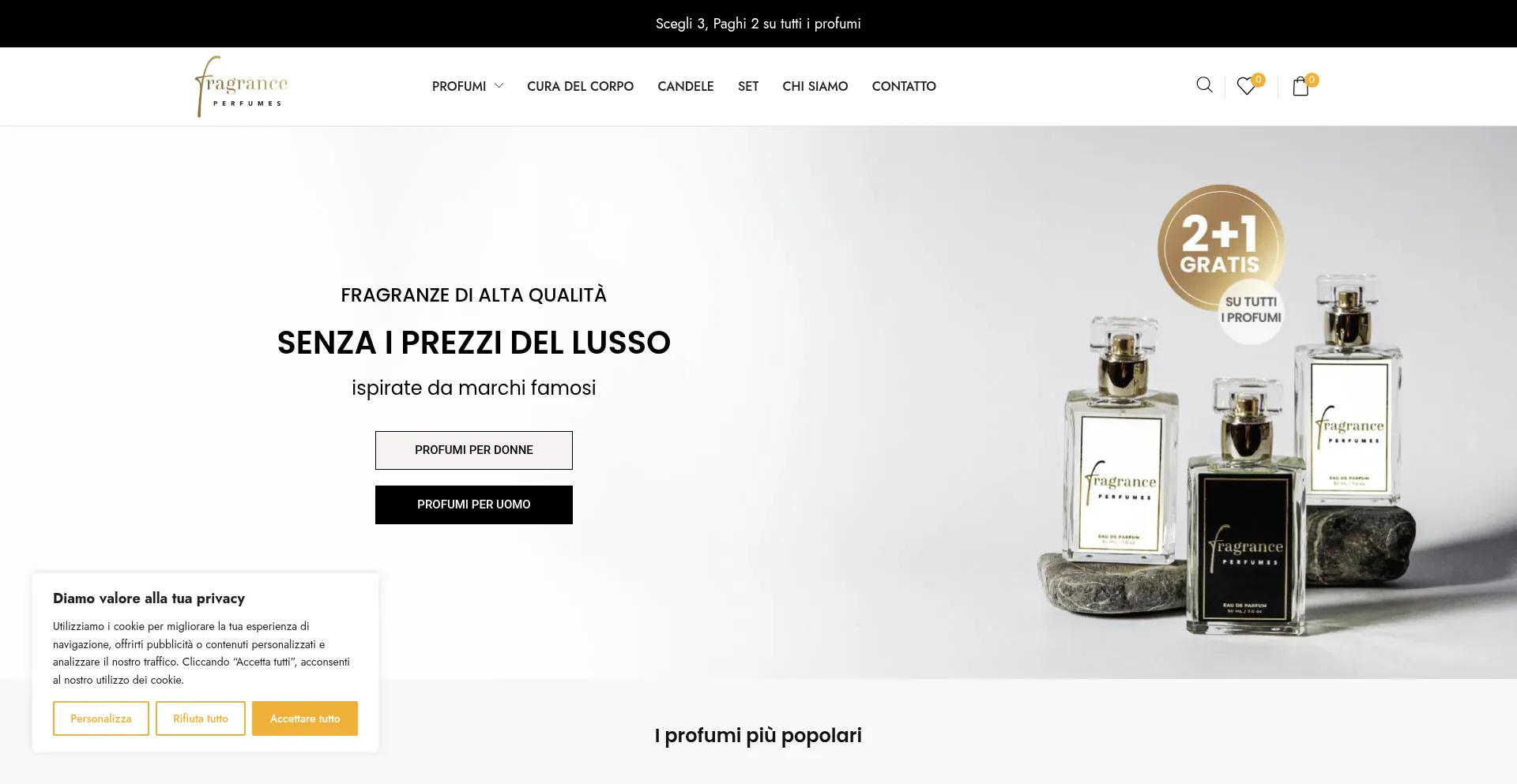 Website screenshot of Fragrance-perfumes.it