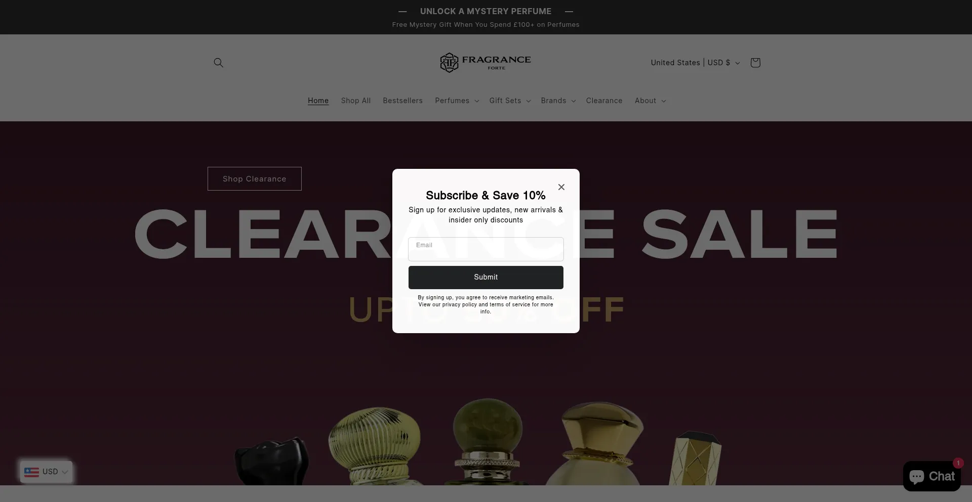 Website screenshot of Fragranceforte.co.uk