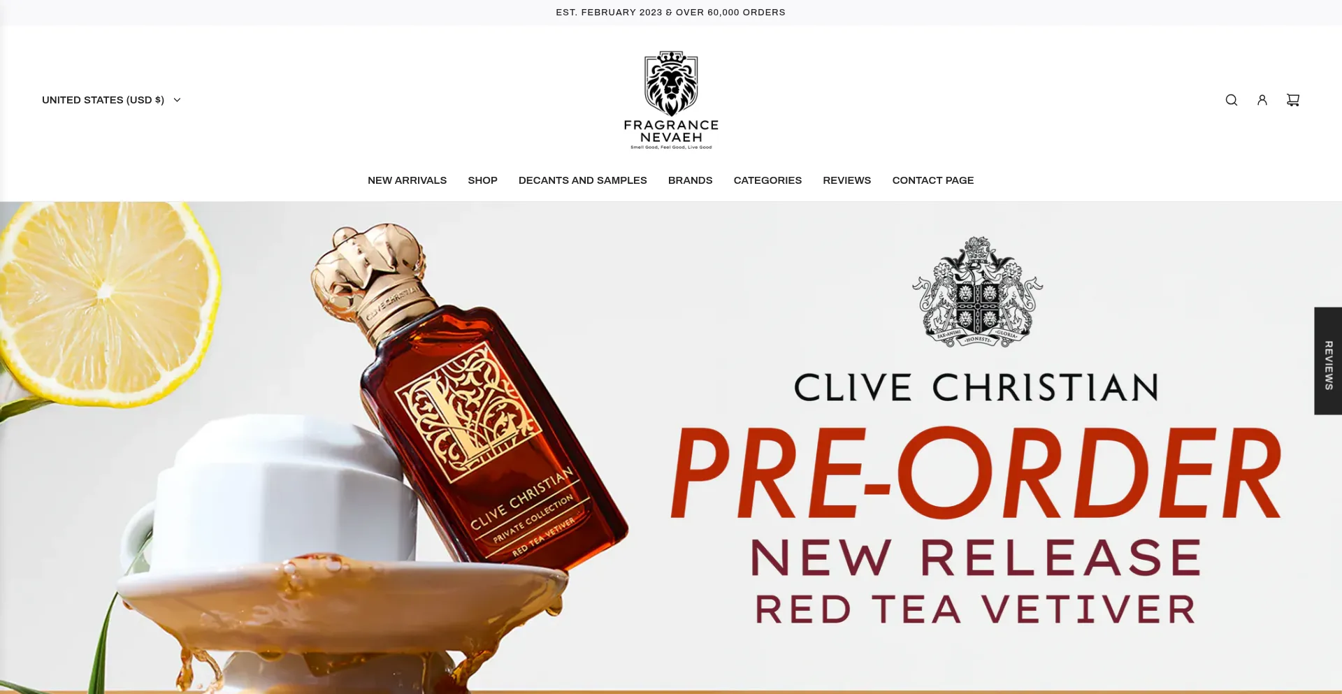 Website screenshot of Fragranceneveah.com