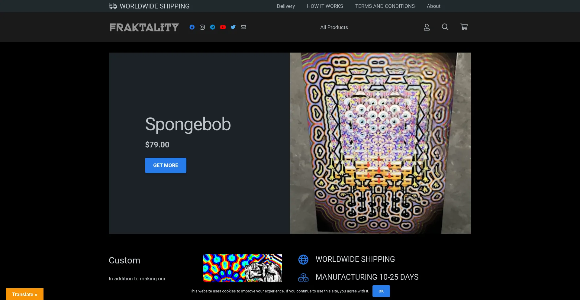 Website screenshot of Fraktality.com