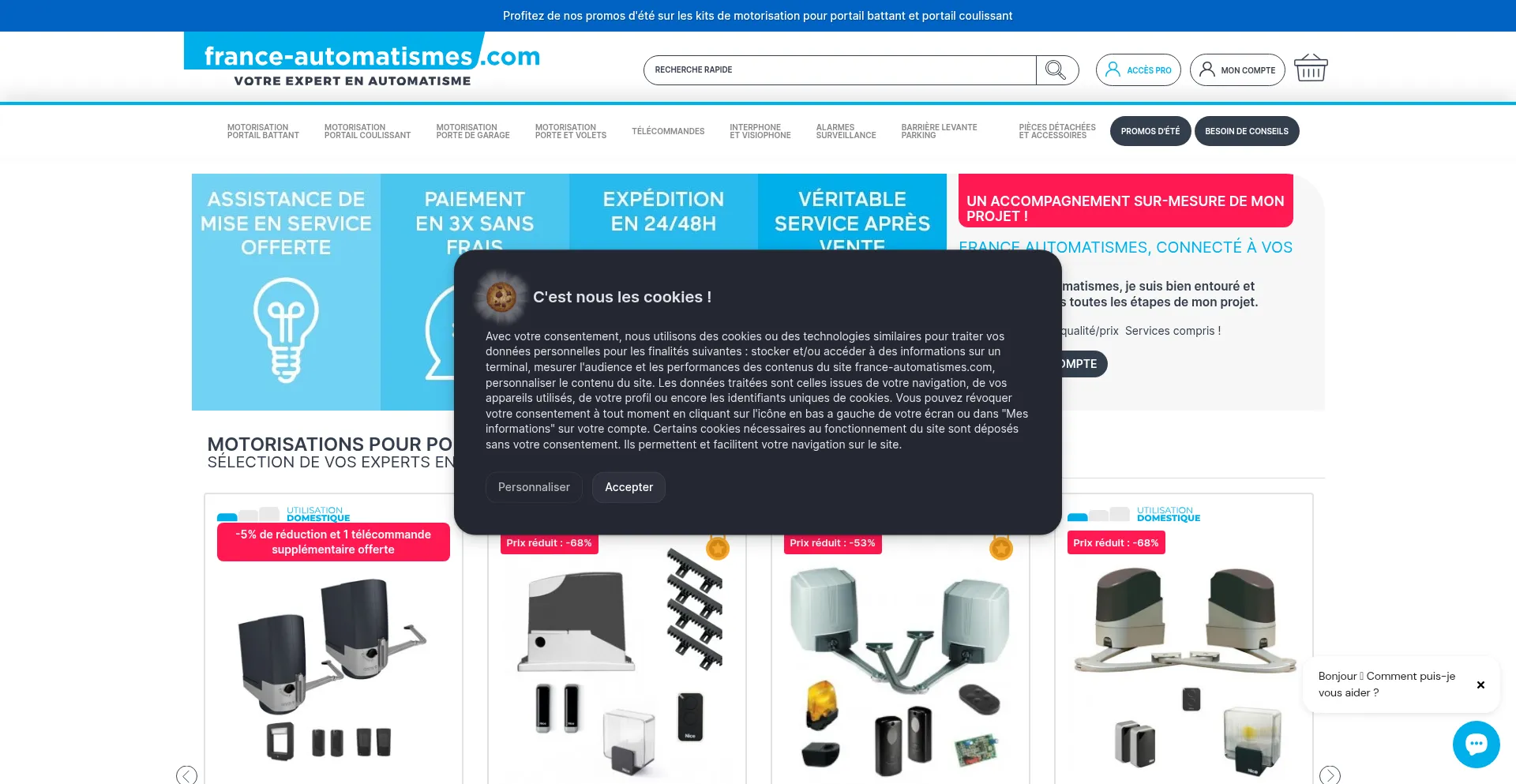 Website screenshot of France-automatisme.com