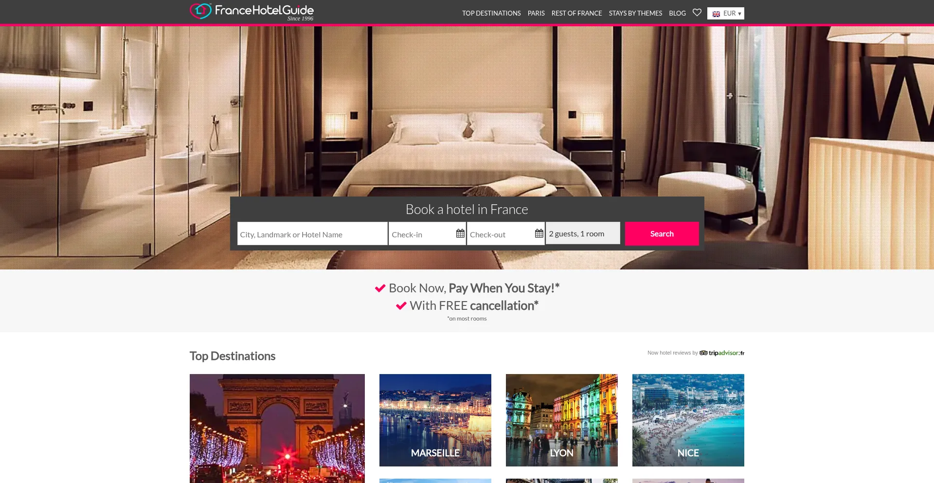 Website screenshot of France-hotel-guide.com