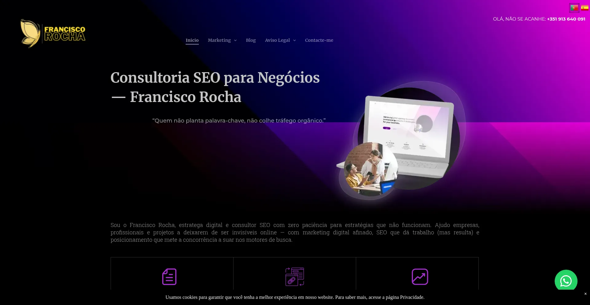 Website screenshot of Franciscorocha.pt