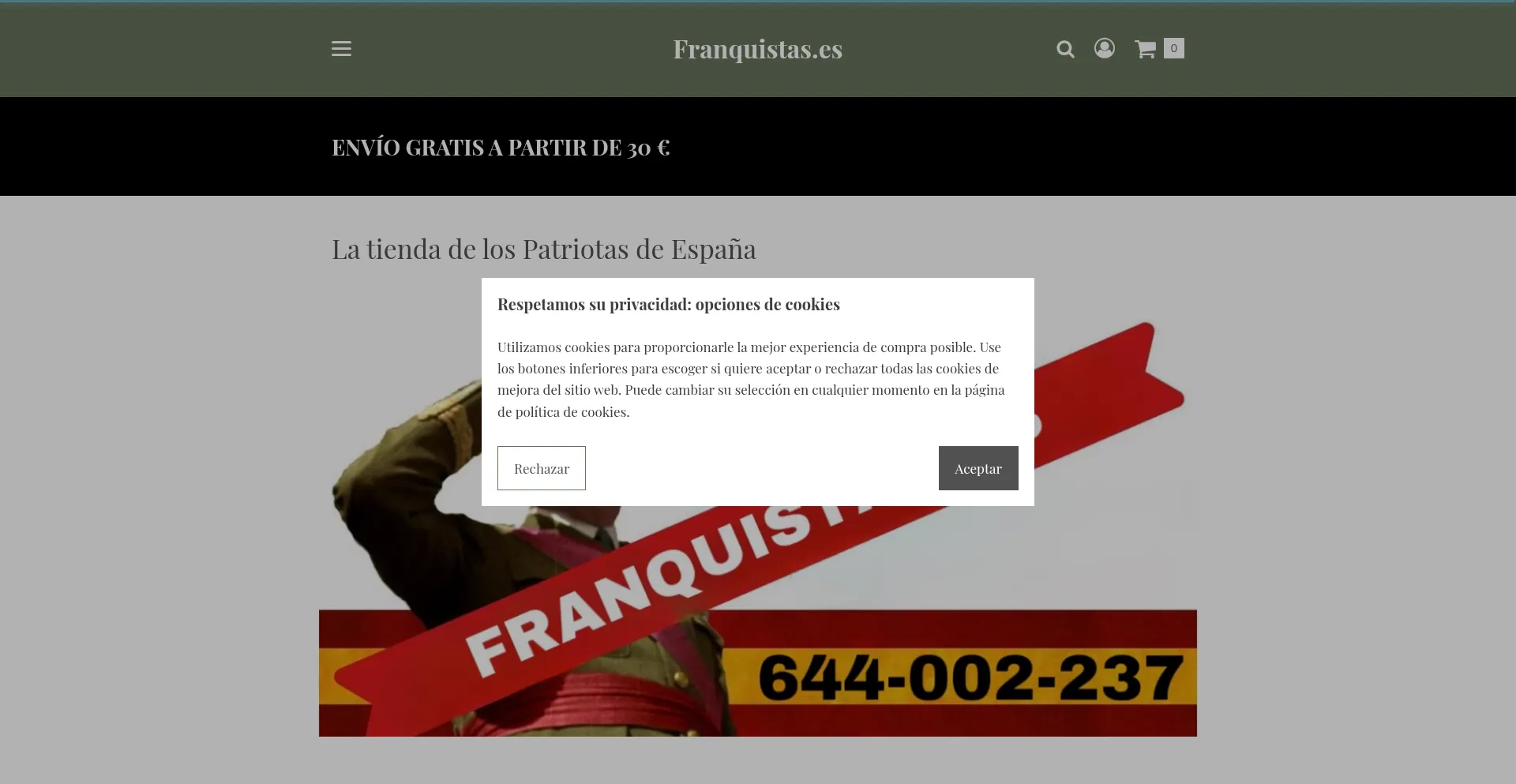 Website screenshot of Franquistas.es