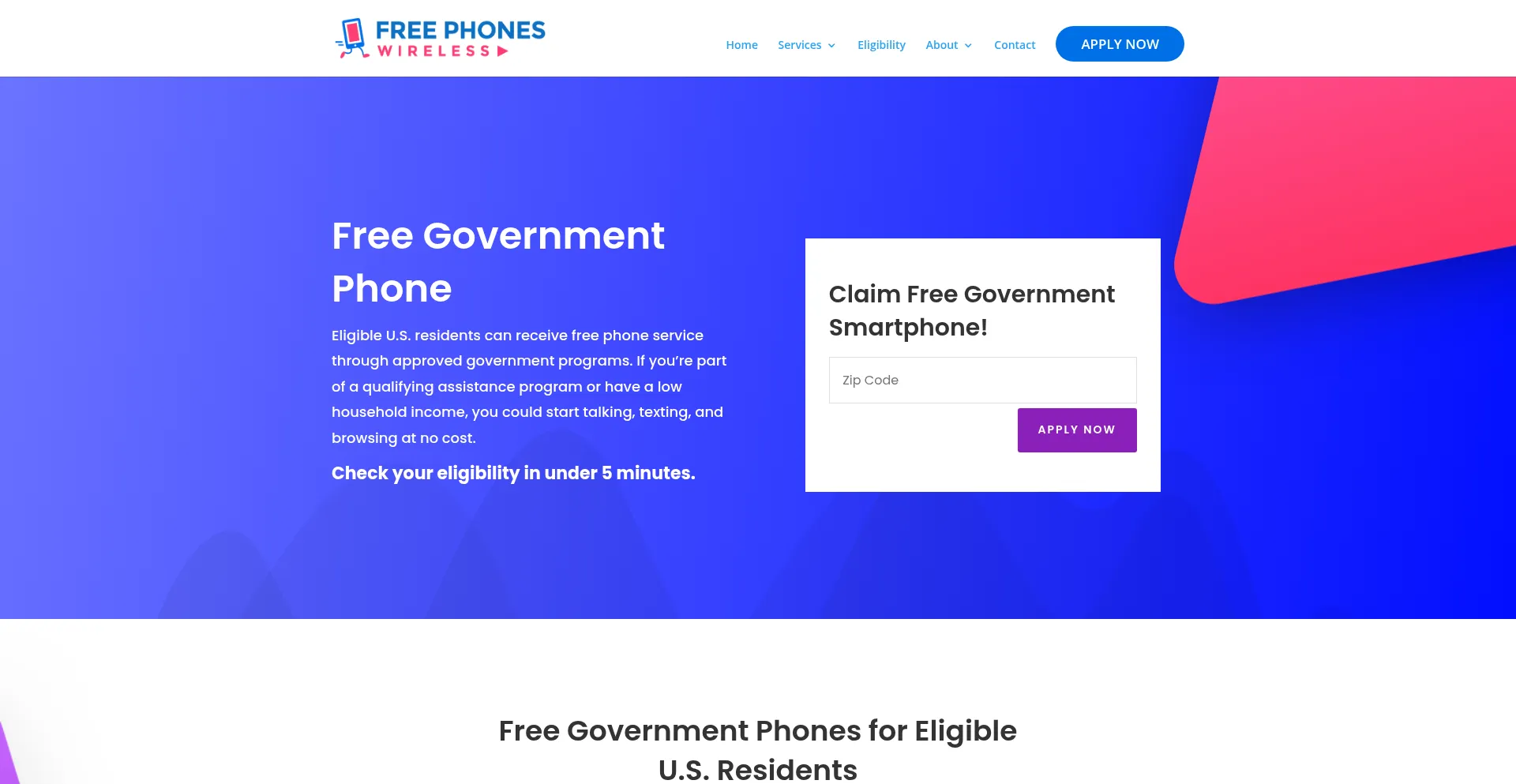 Website screenshot of Free-phones.org