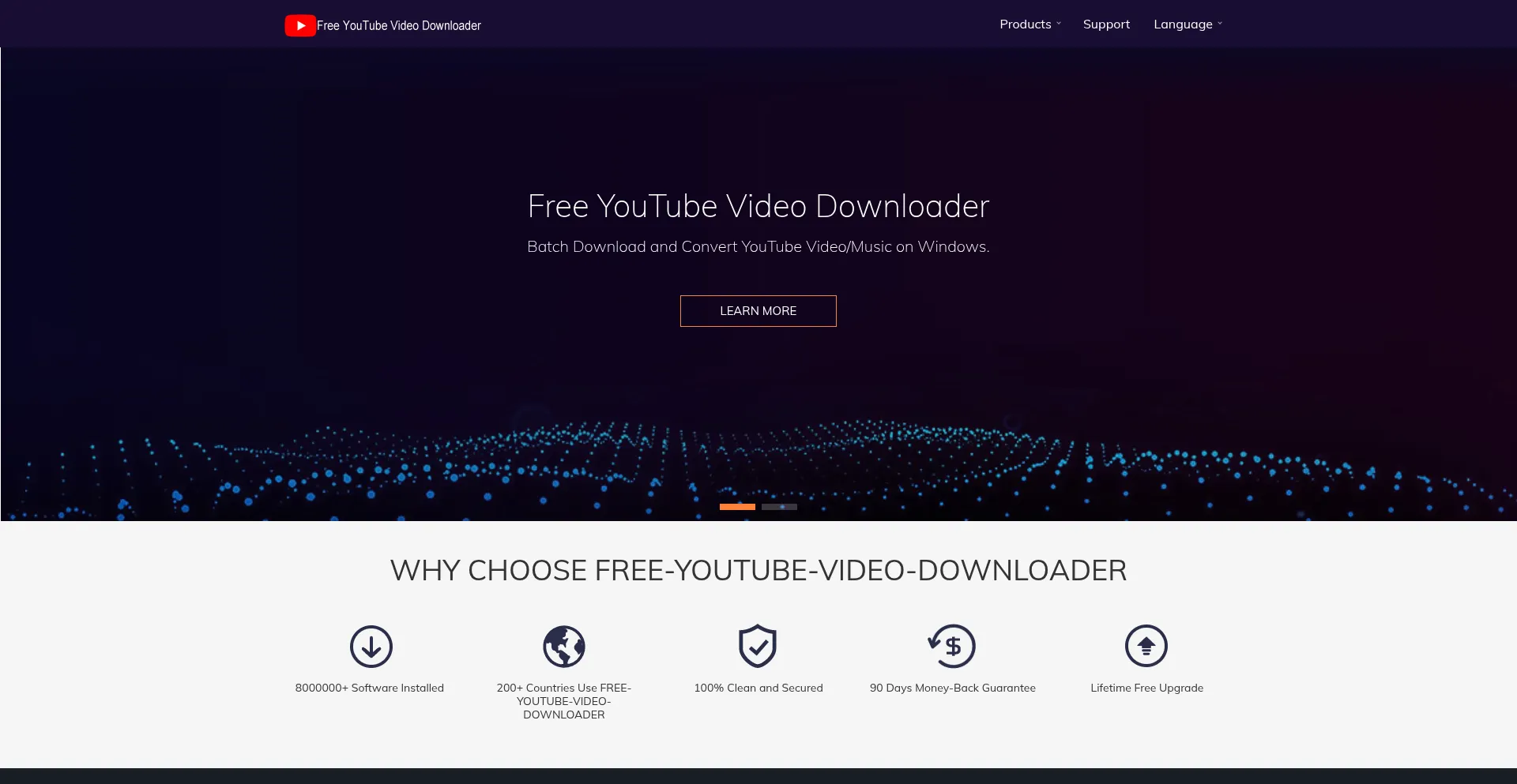 Website screenshot of Free-youtube-video-downloader.com