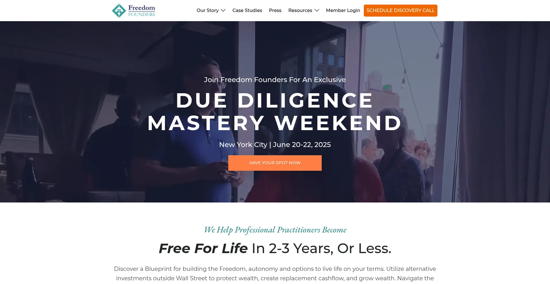 Website screenshot of Freedomfounders.com