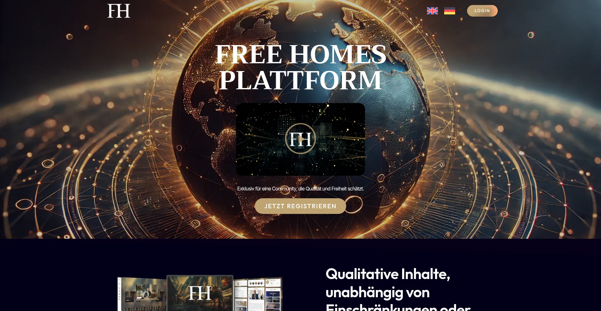 Website screenshot of Freehomes.de