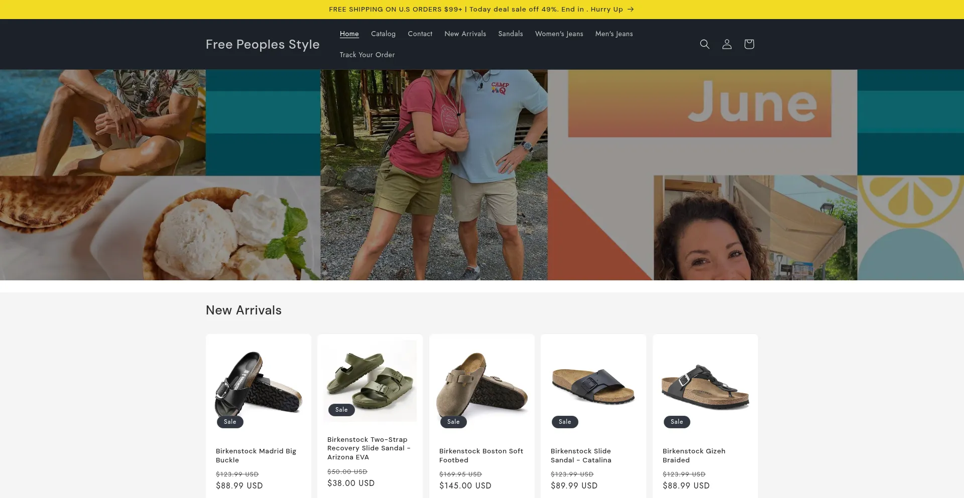 Website screenshot of Freepeoplesstyle.com