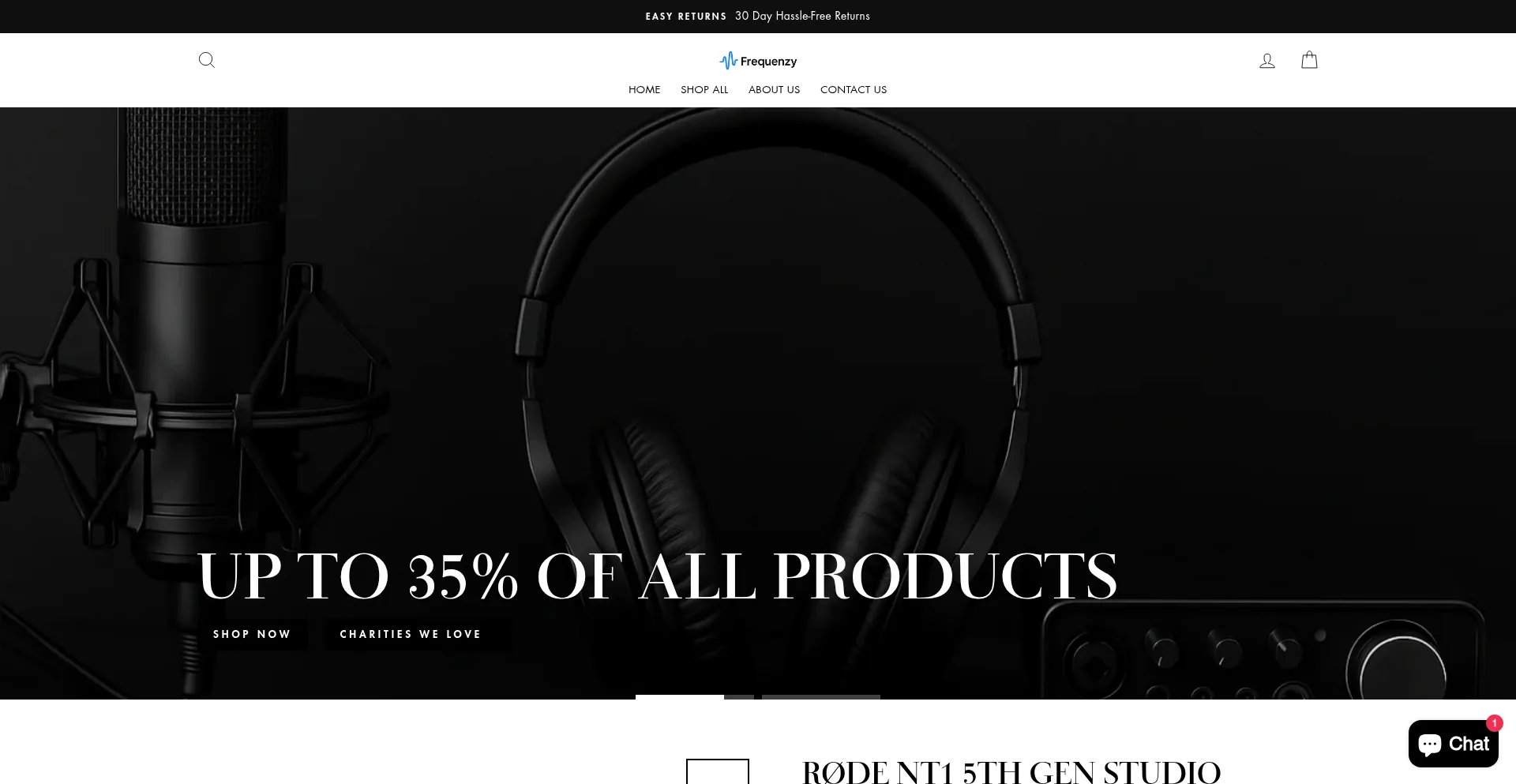 Website screenshot of Freequenzy.shop