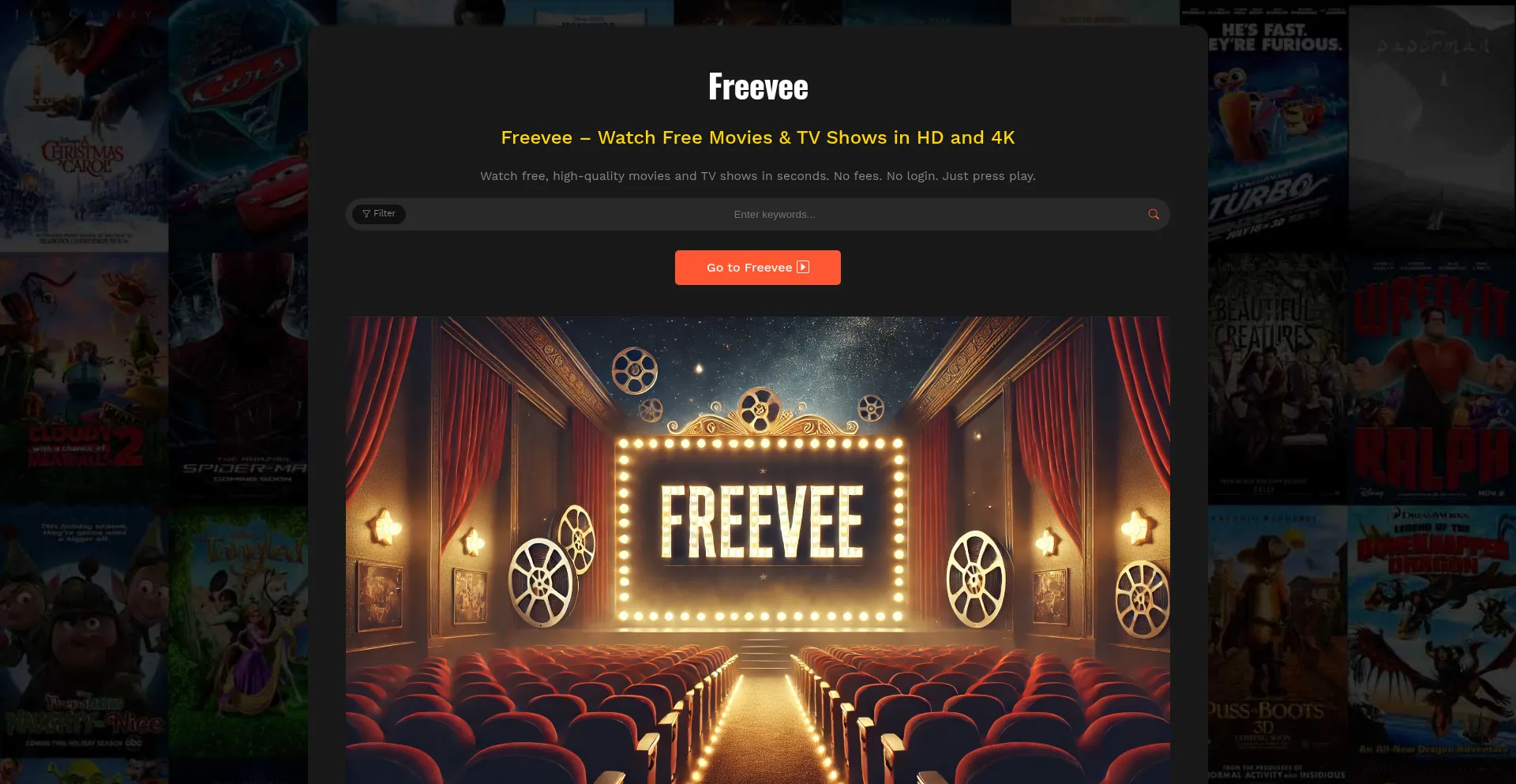 Website screenshot of Freevee.my