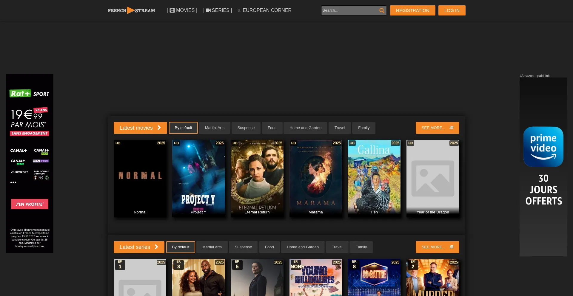 Website screenshot of French-stream.al