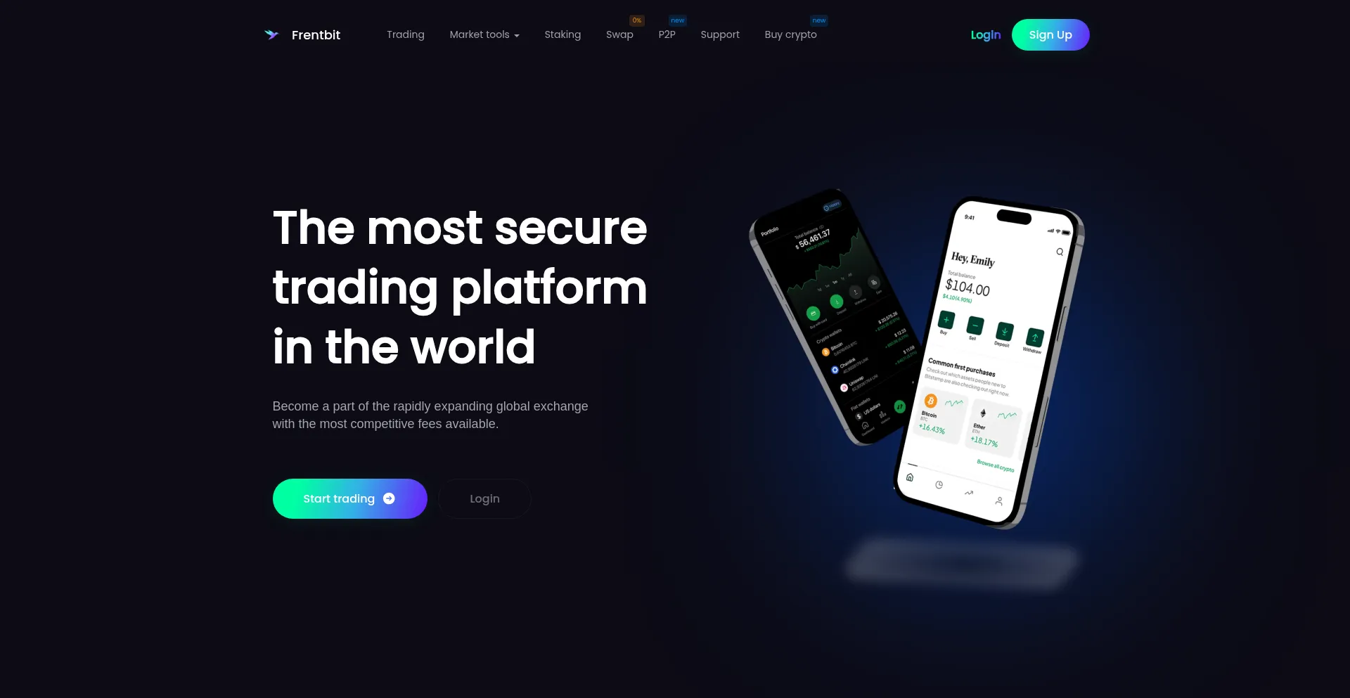 Website screenshot of Frentbit.com