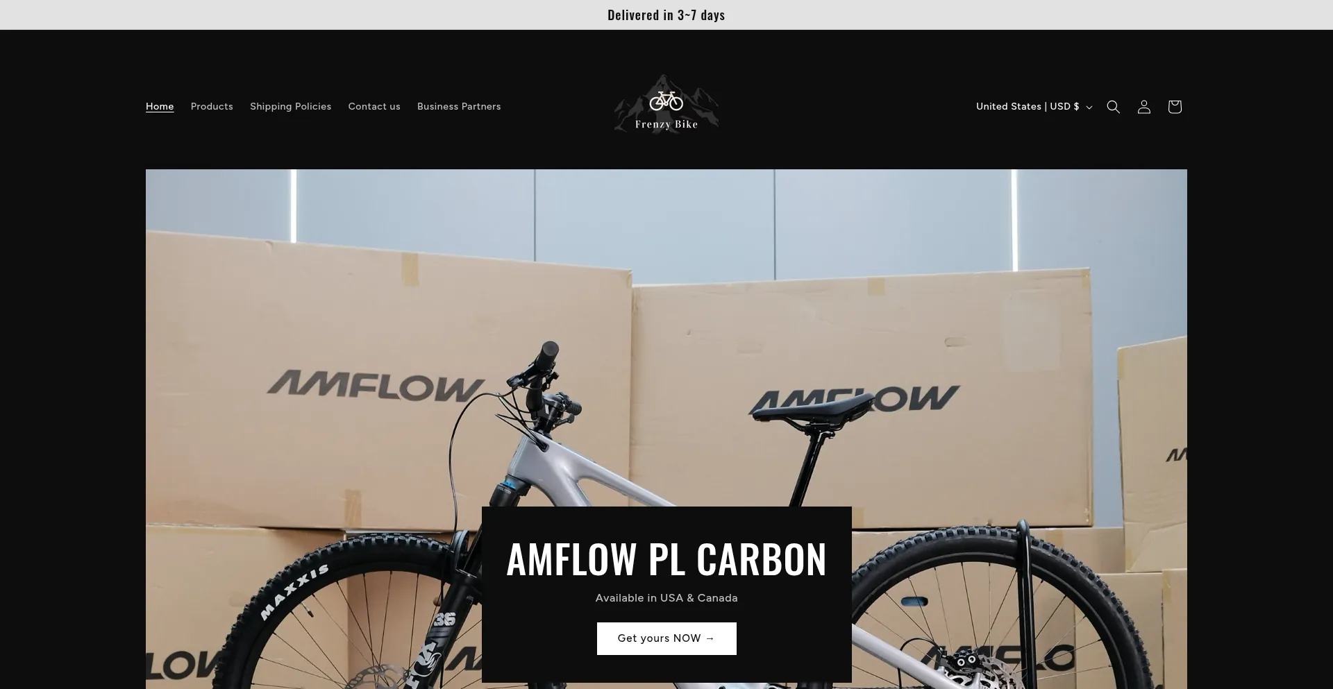 Website screenshot of Frenzybike.com