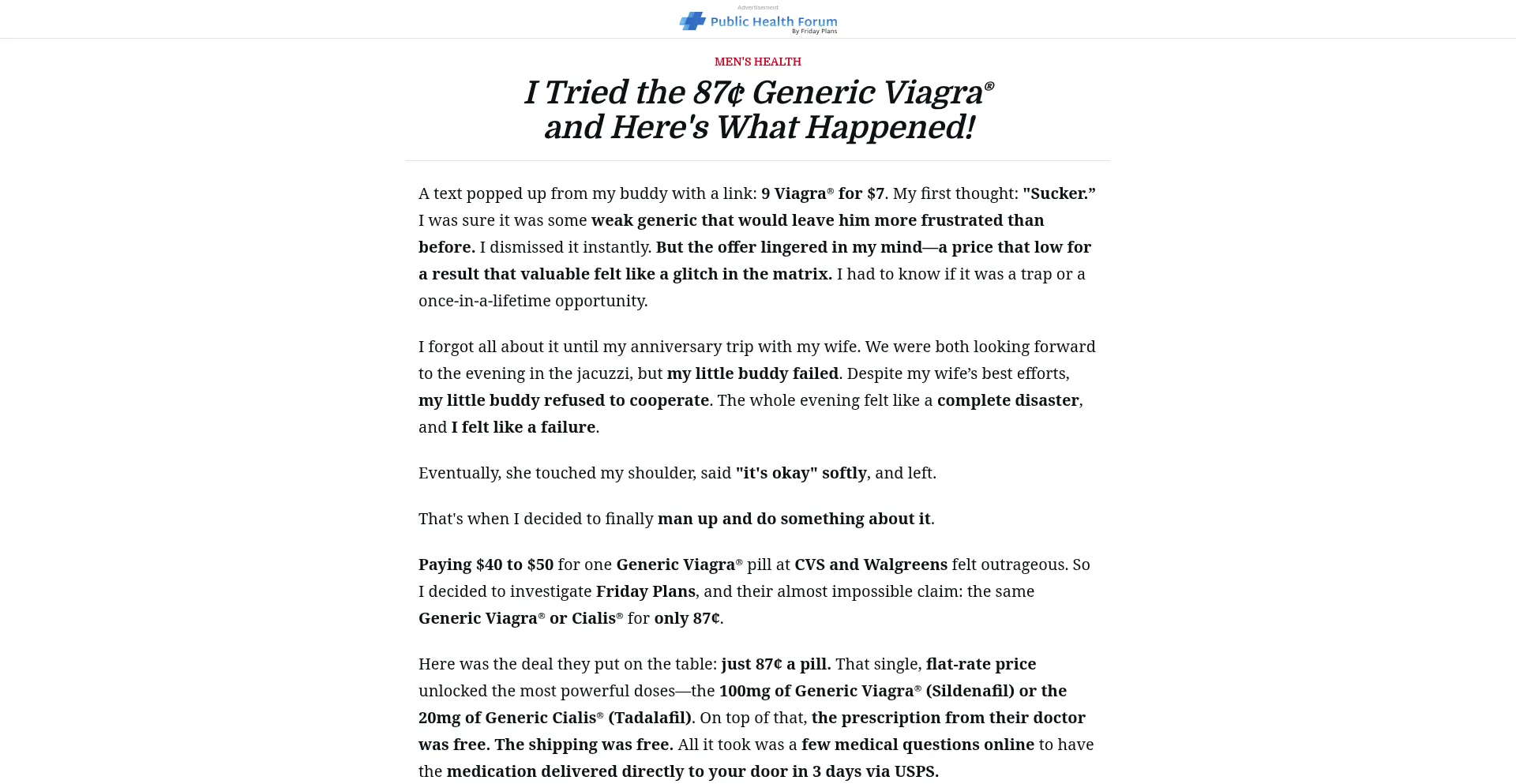 Website screenshot of Fridayplansdeal.com