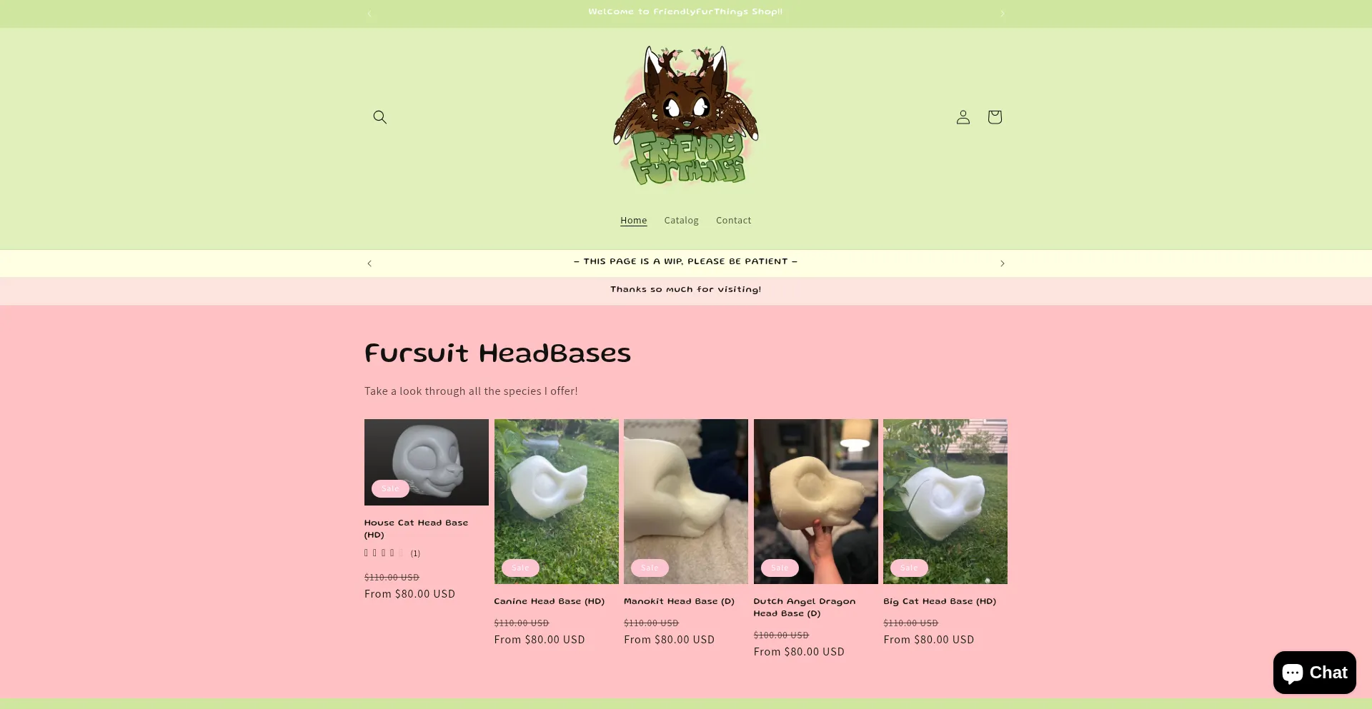 Website screenshot of Friendlyfurthings.myshopify.com