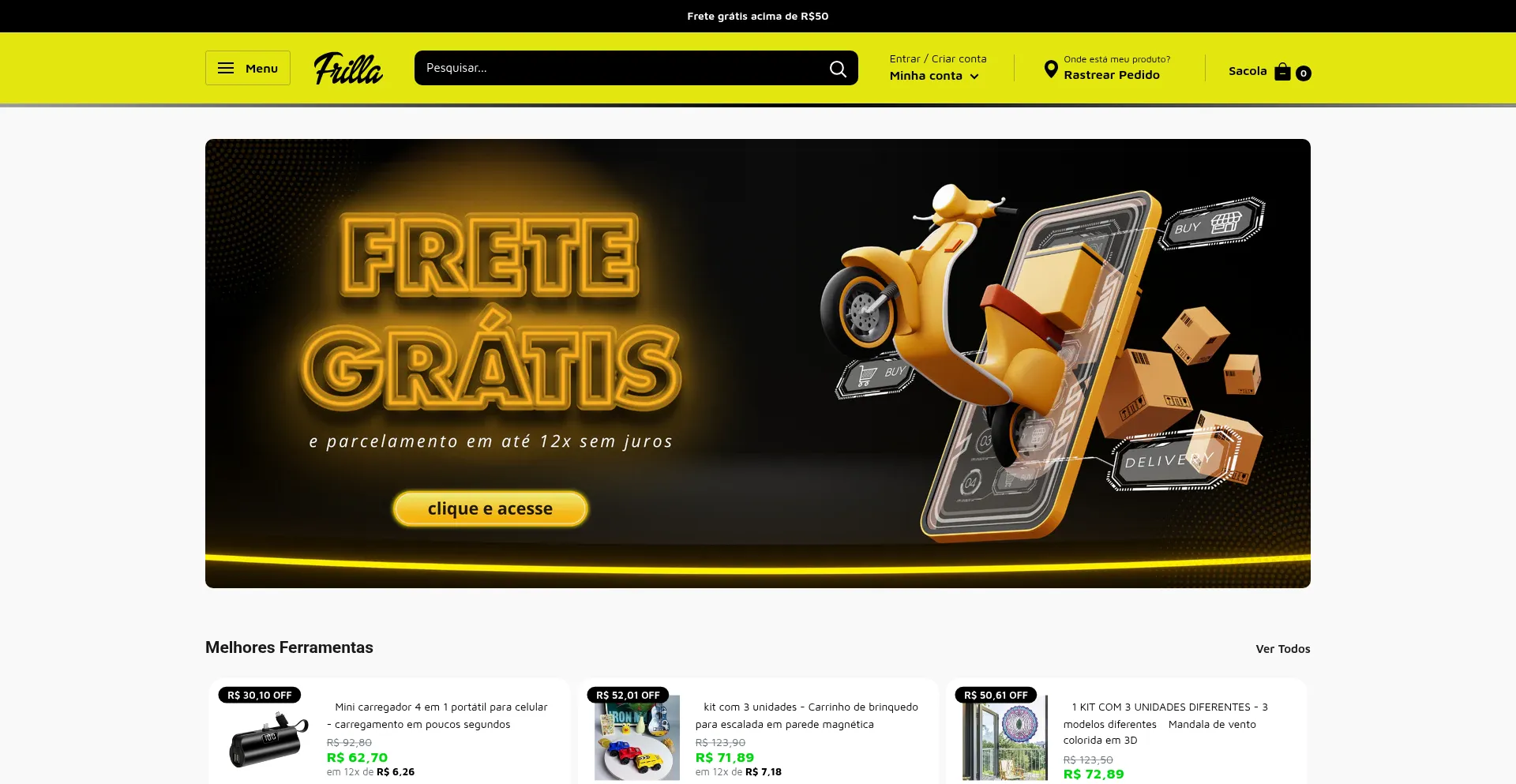 Website screenshot of Frillabeauty.myshopify.com