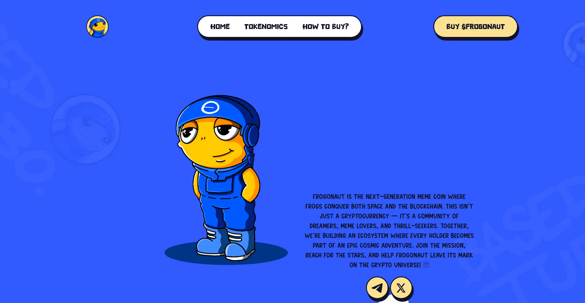 Website screenshot of Frogonautcoin.top