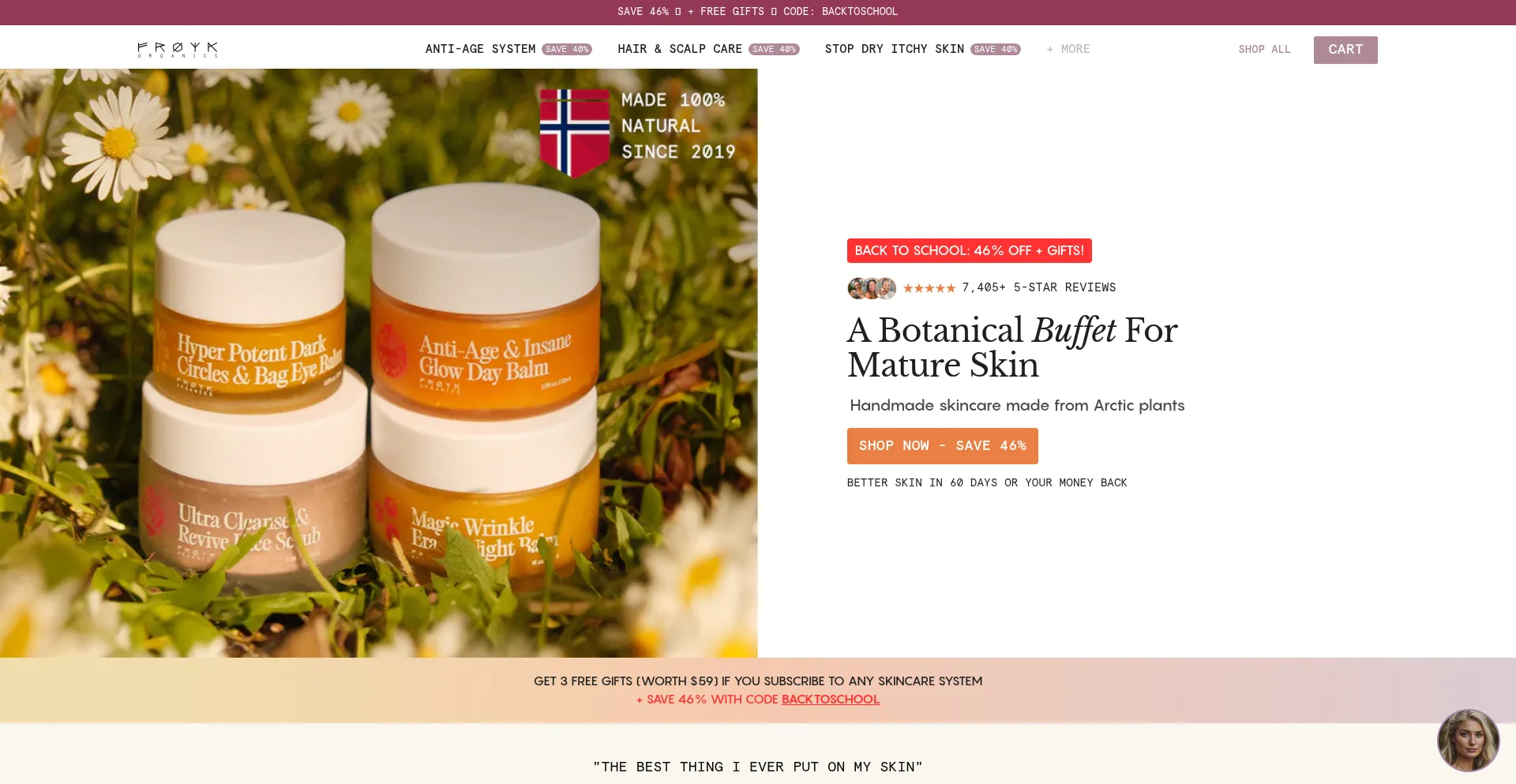 Website screenshot of Froyaorganics.com