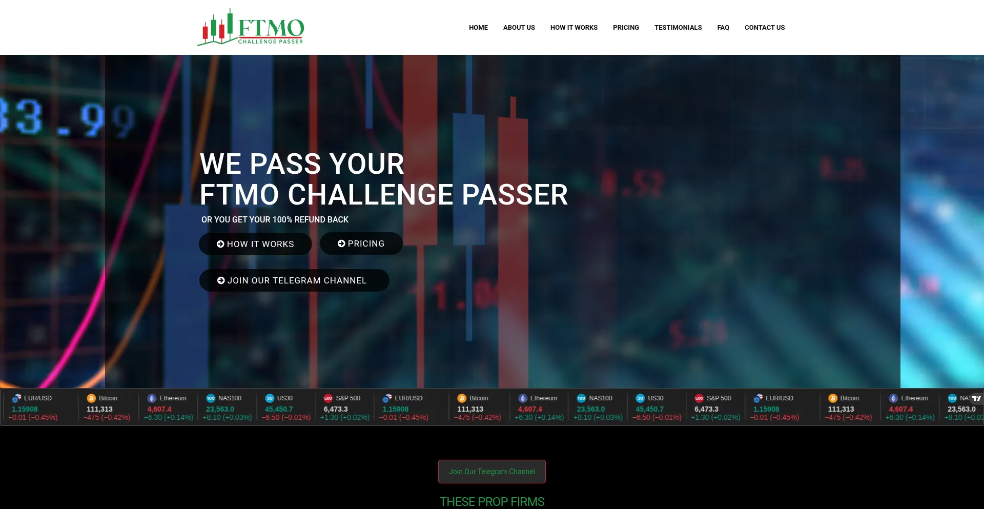 Website screenshot of Ftmochallengepasser.com