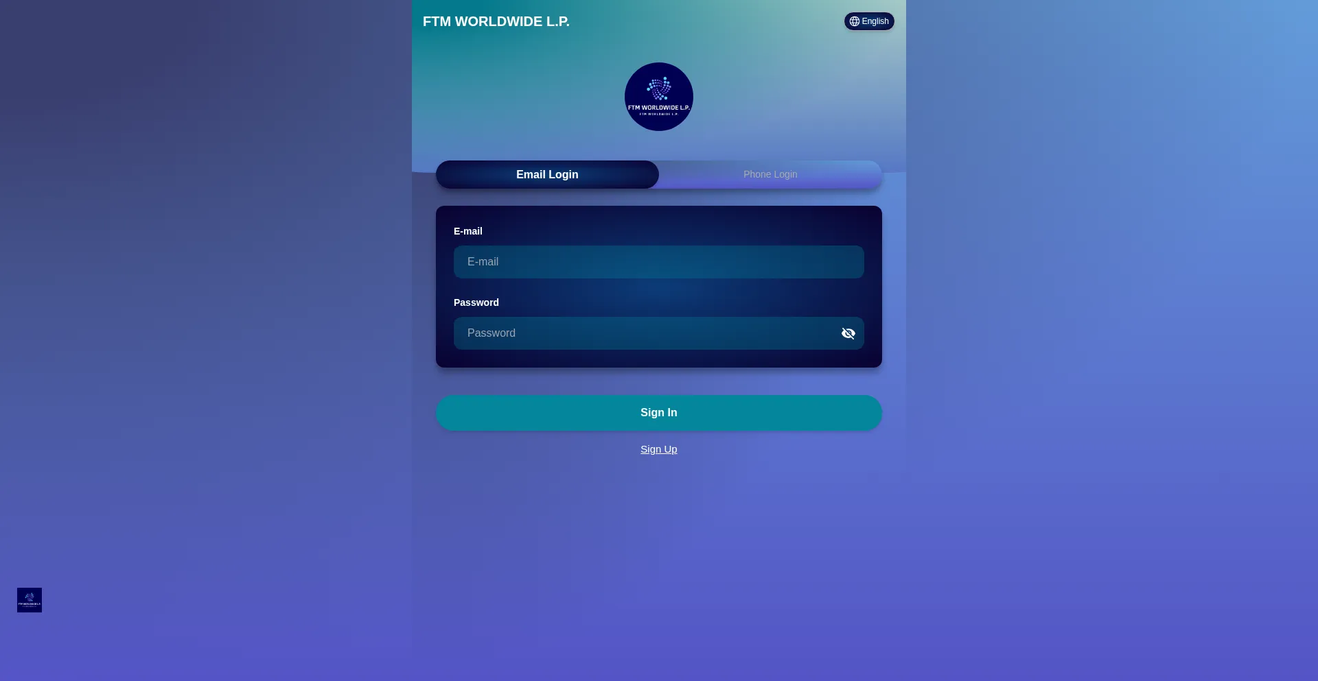 Website screenshot of Ftmworldwidelp.vip