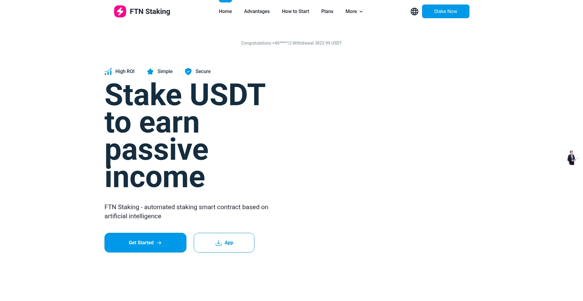 Website screenshot of Ftnstaking.cc