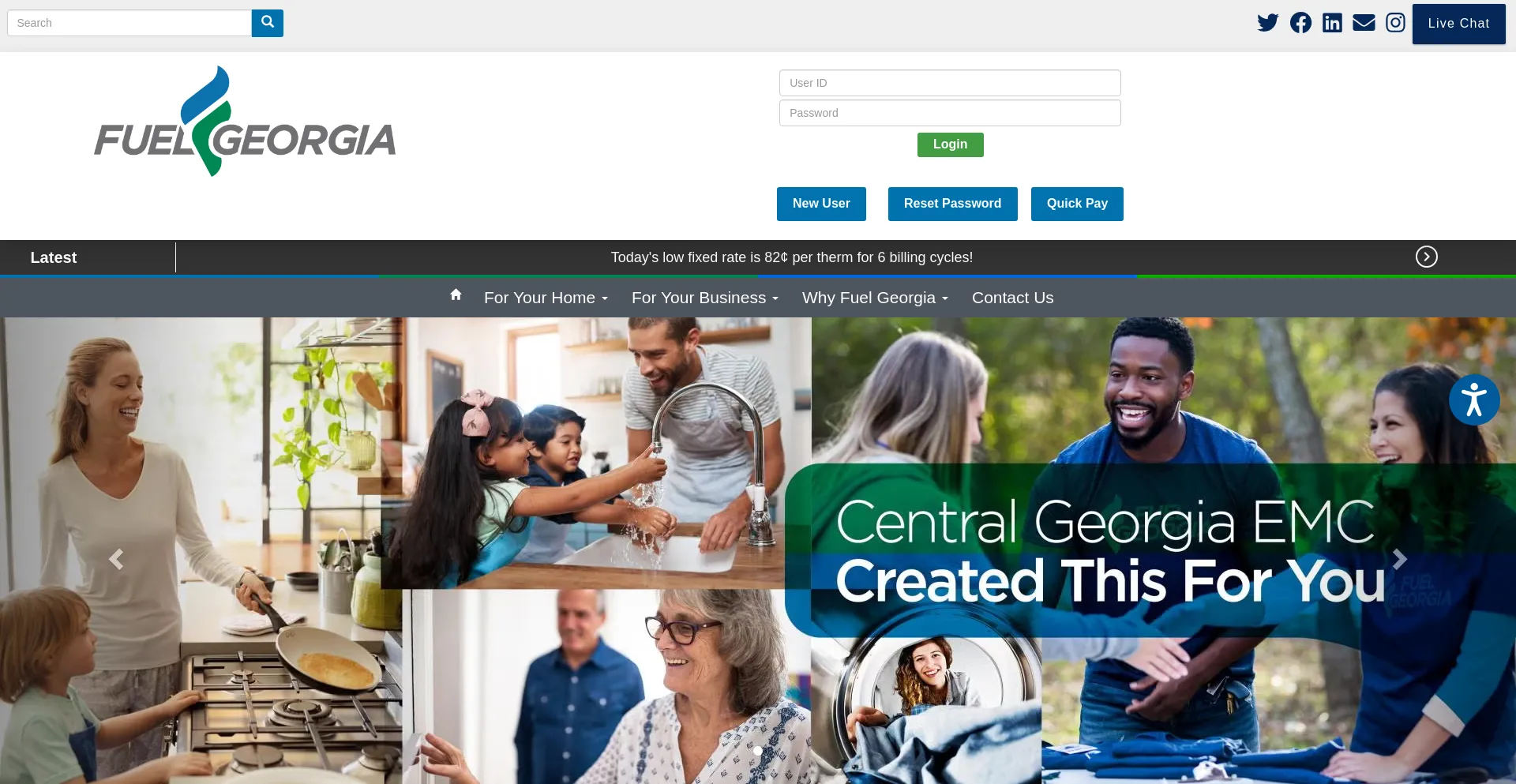 Website screenshot of Fuelgeorgia.com