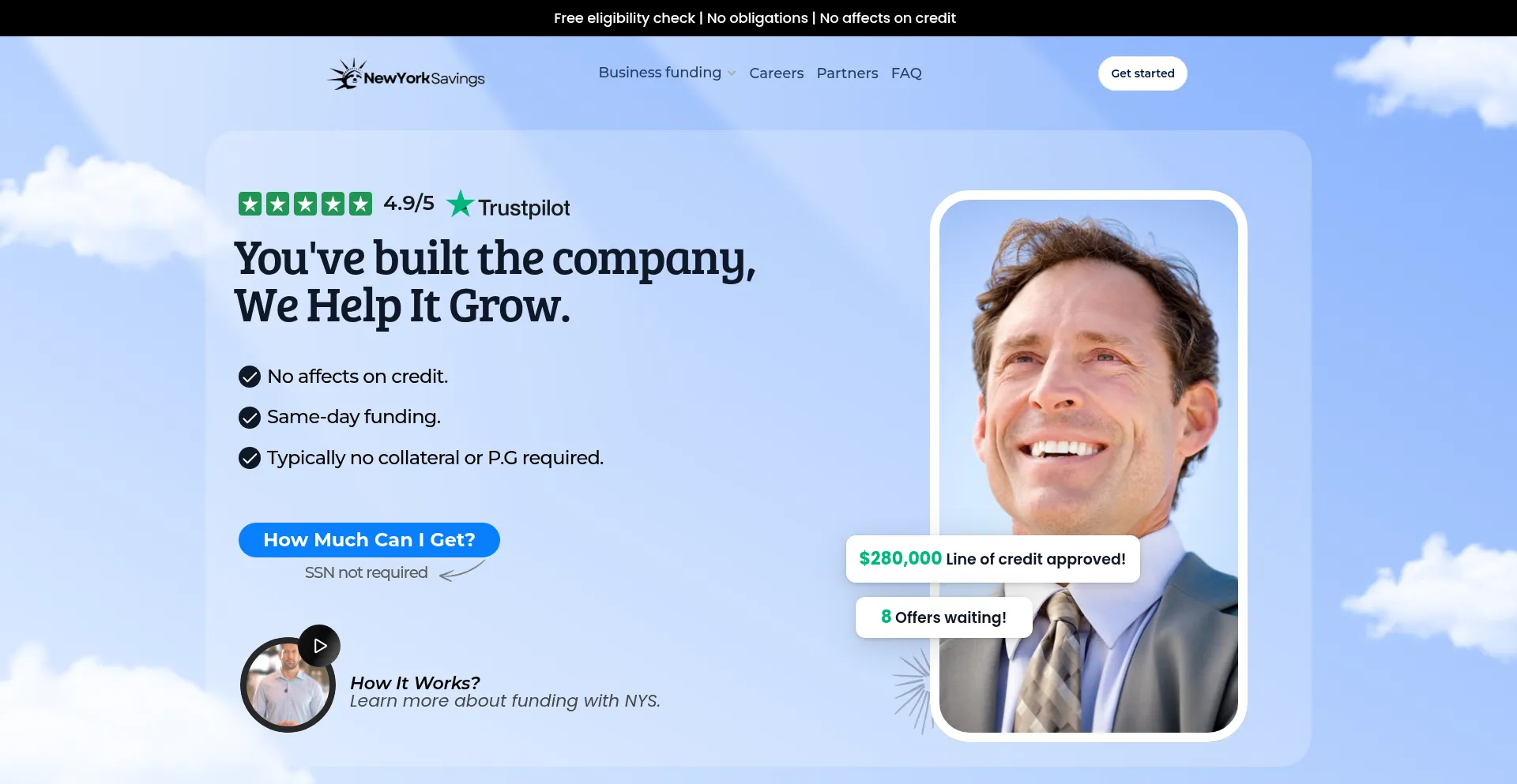 Website screenshot of Fundedpillarloan.com
