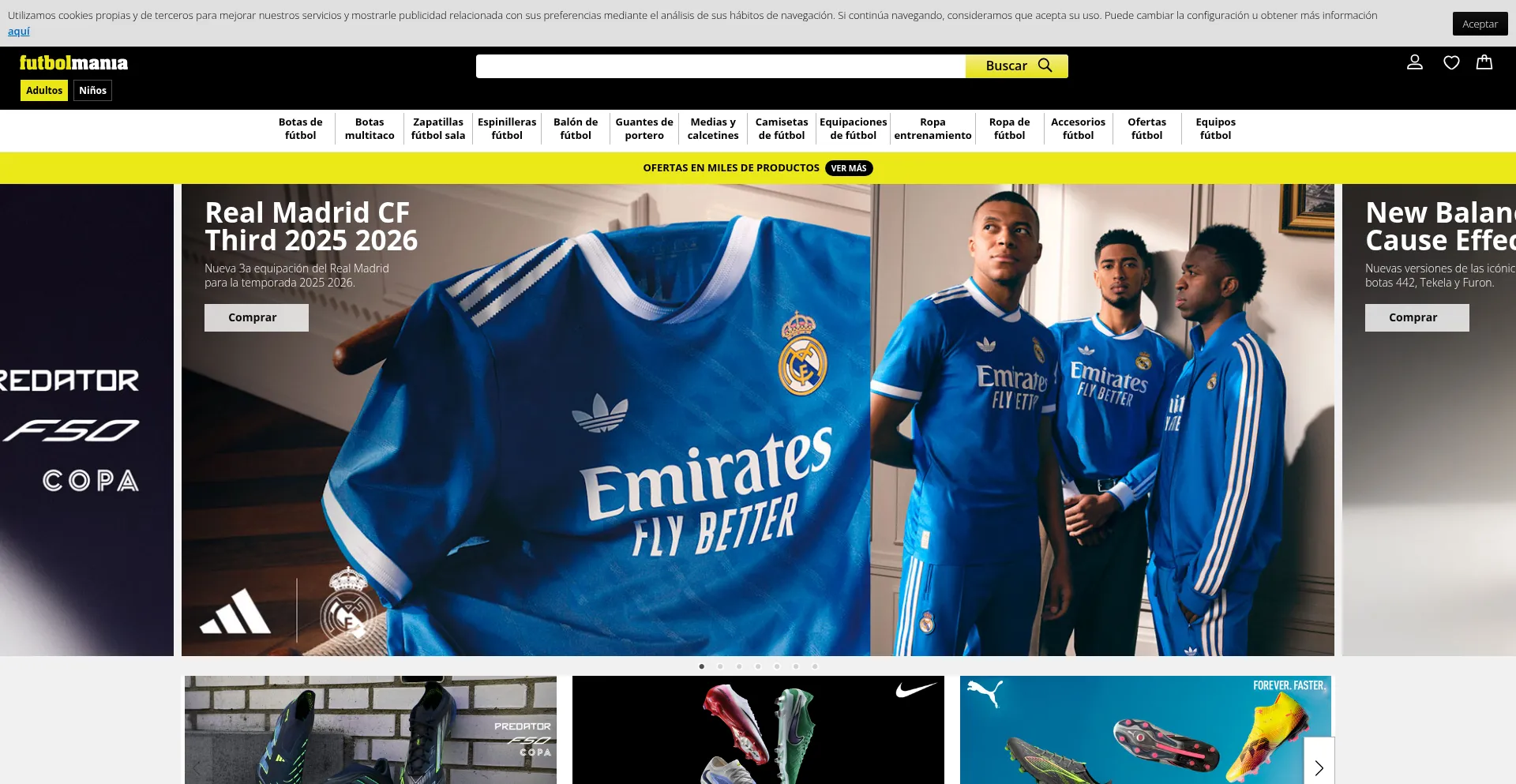 Website screenshot of Futbolmania.com