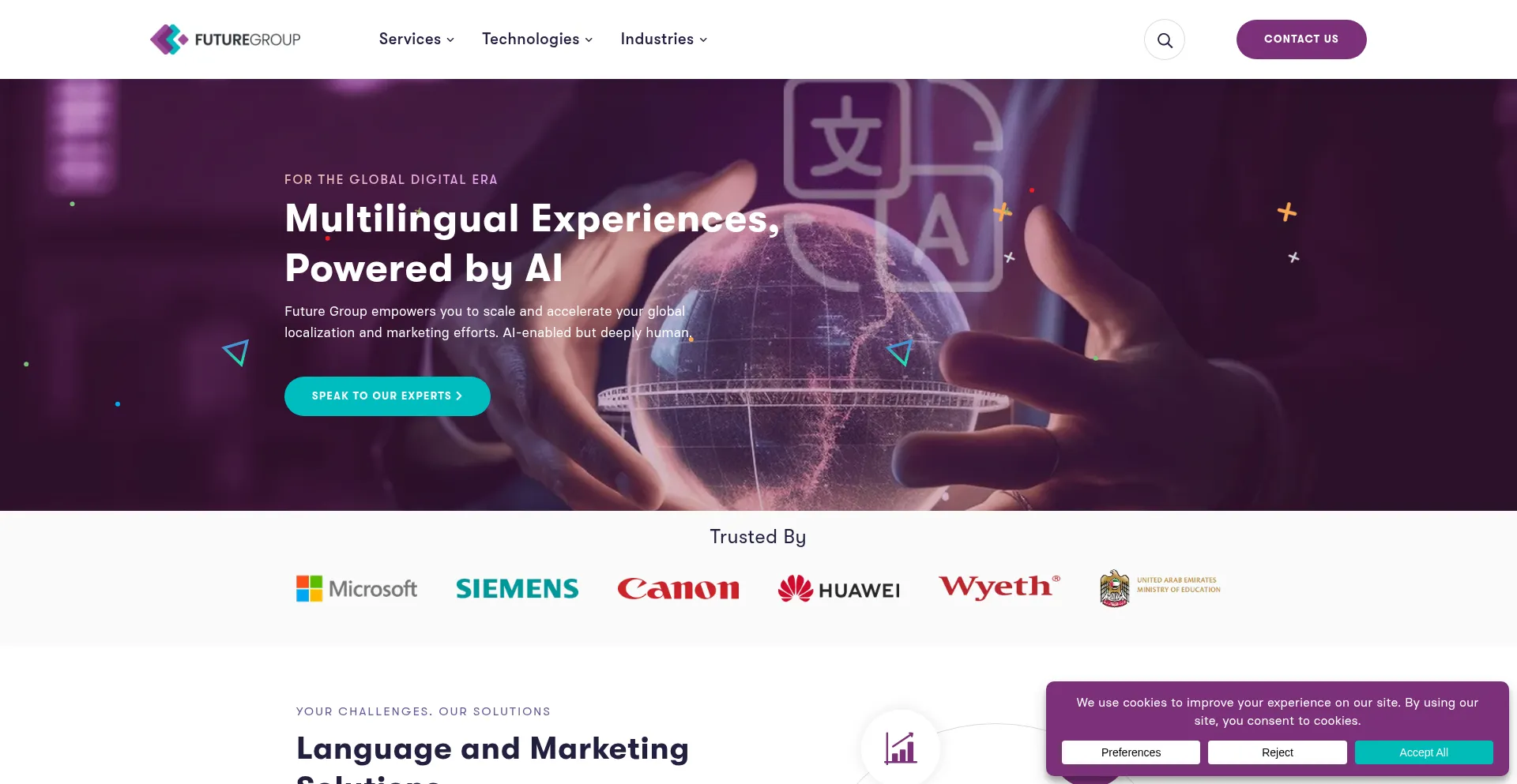 Website screenshot of Future-group.com
