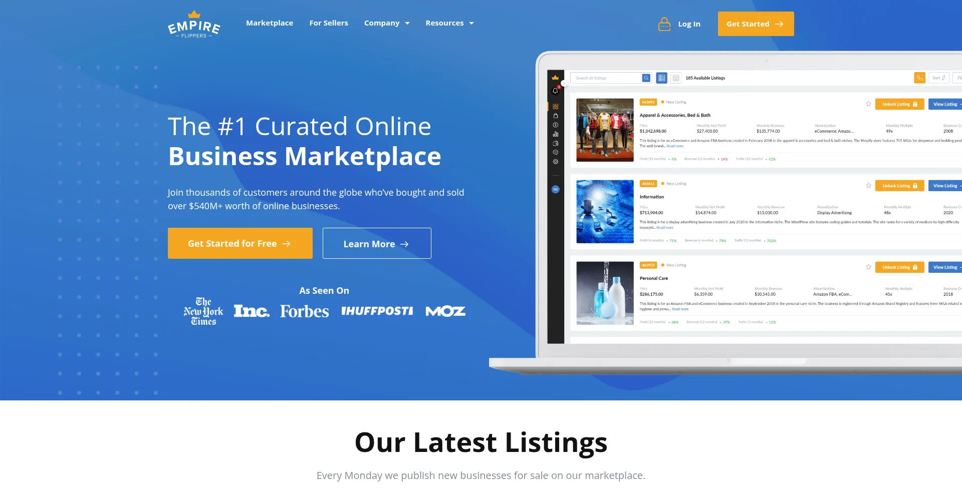 Website screenshot of Futureempireflippers.net