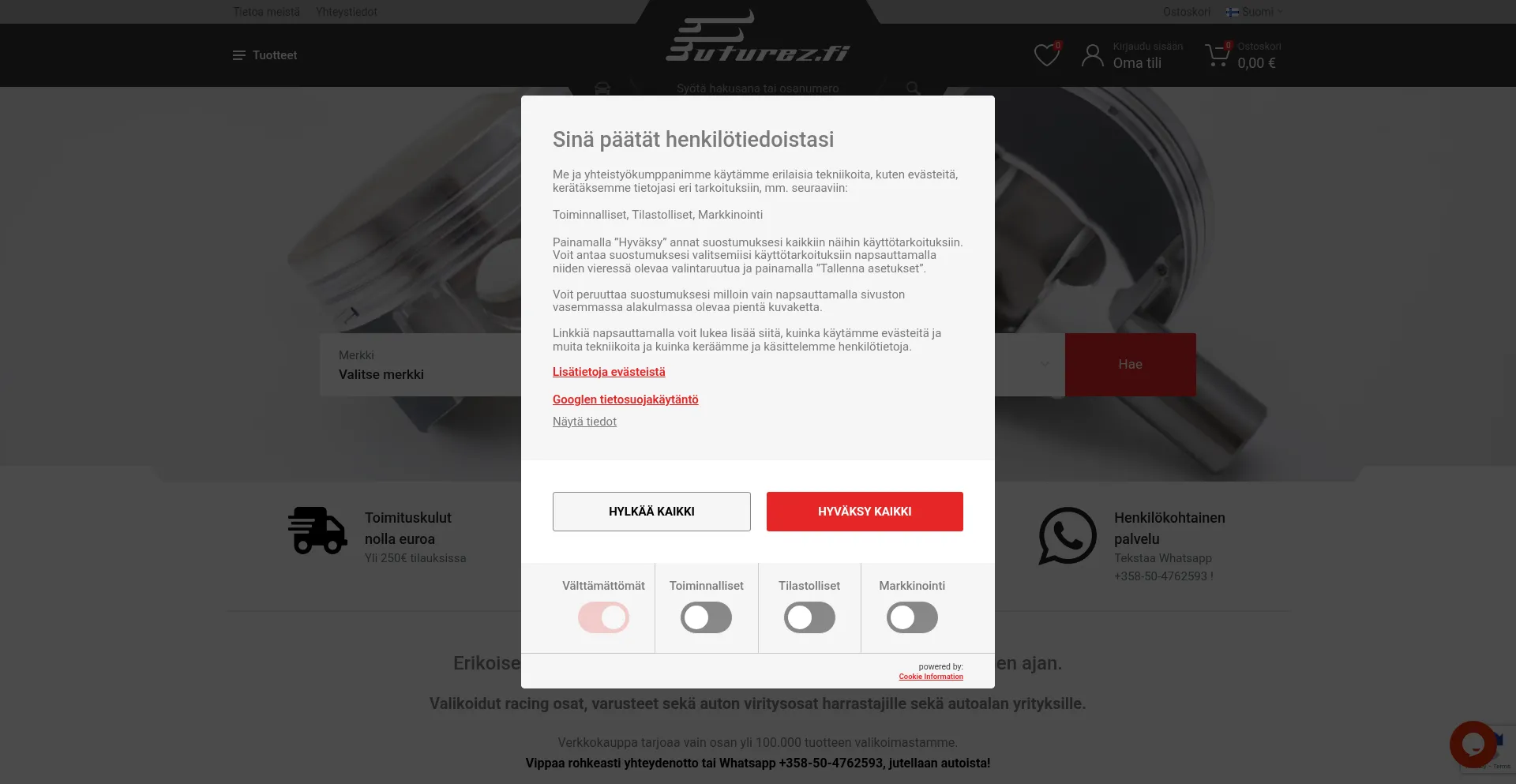 Website screenshot of Futurez.fi
