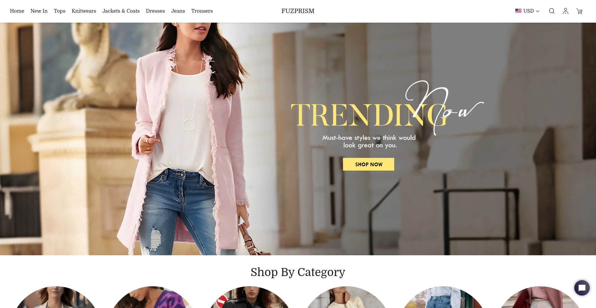 Website screenshot of Fuzprism.com