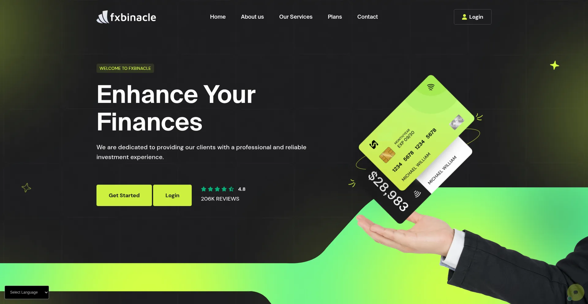 Website screenshot of Fxbinacle.org