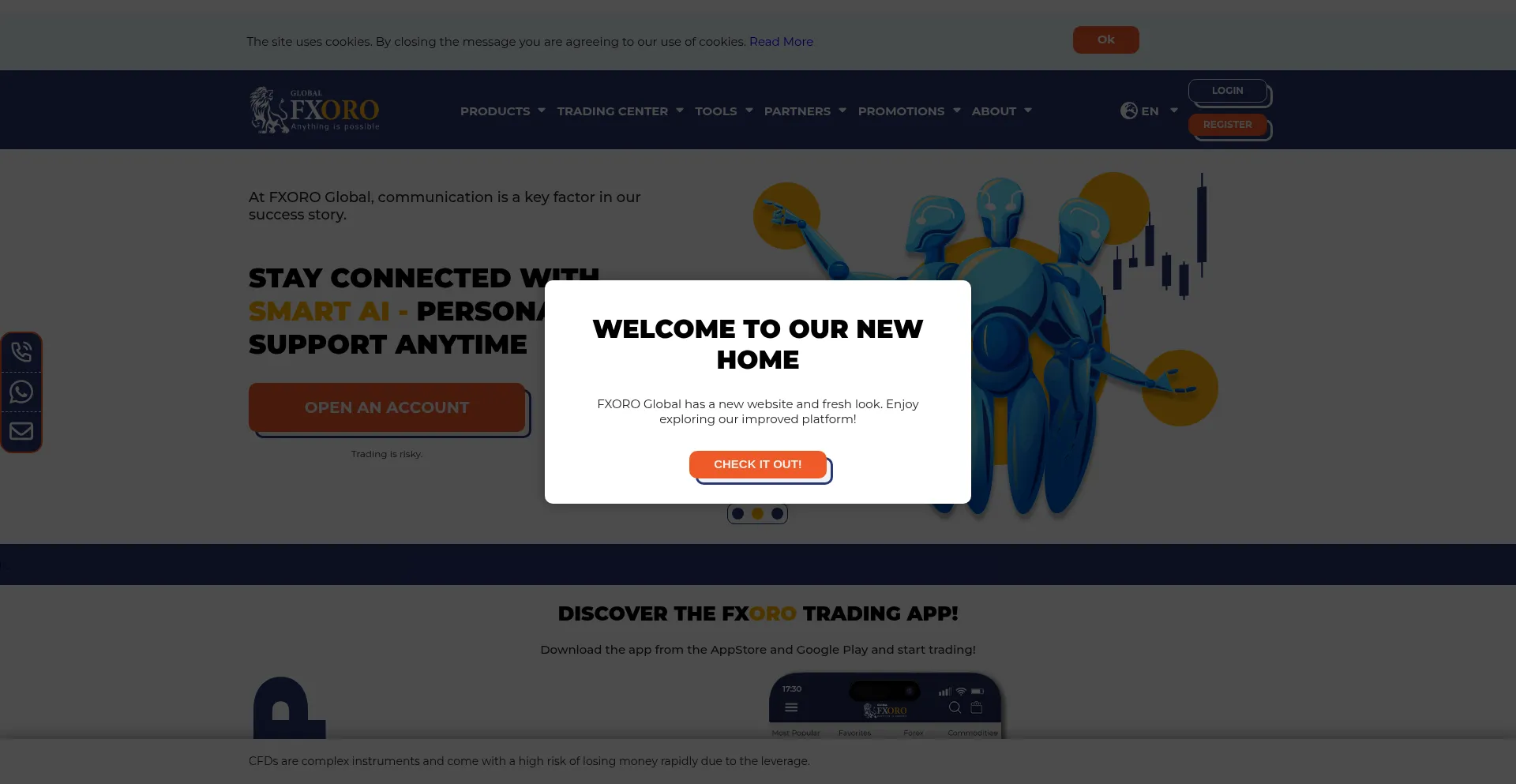 Website screenshot of Fxoroglobal.com