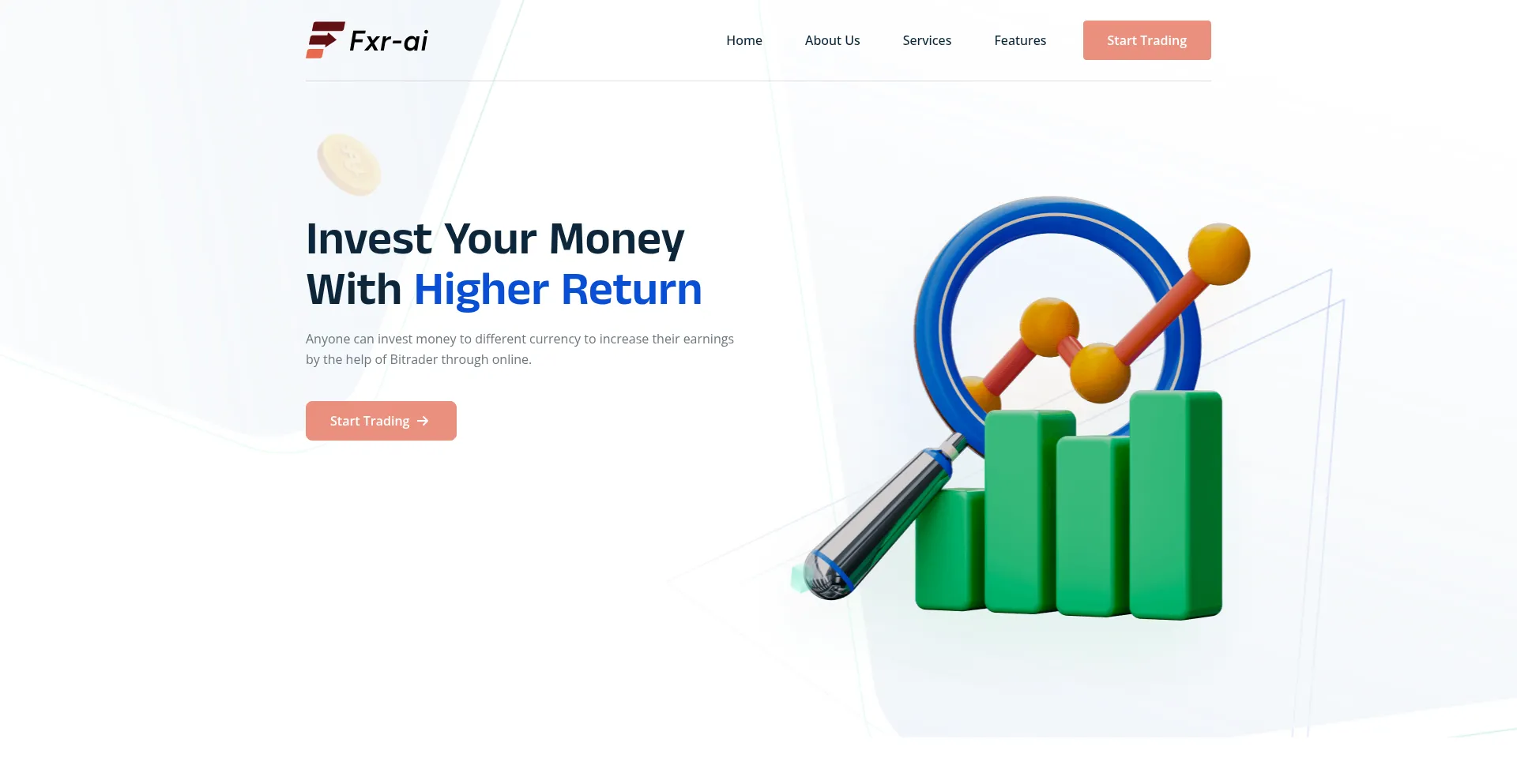 Website screenshot of Fxr-ai.com