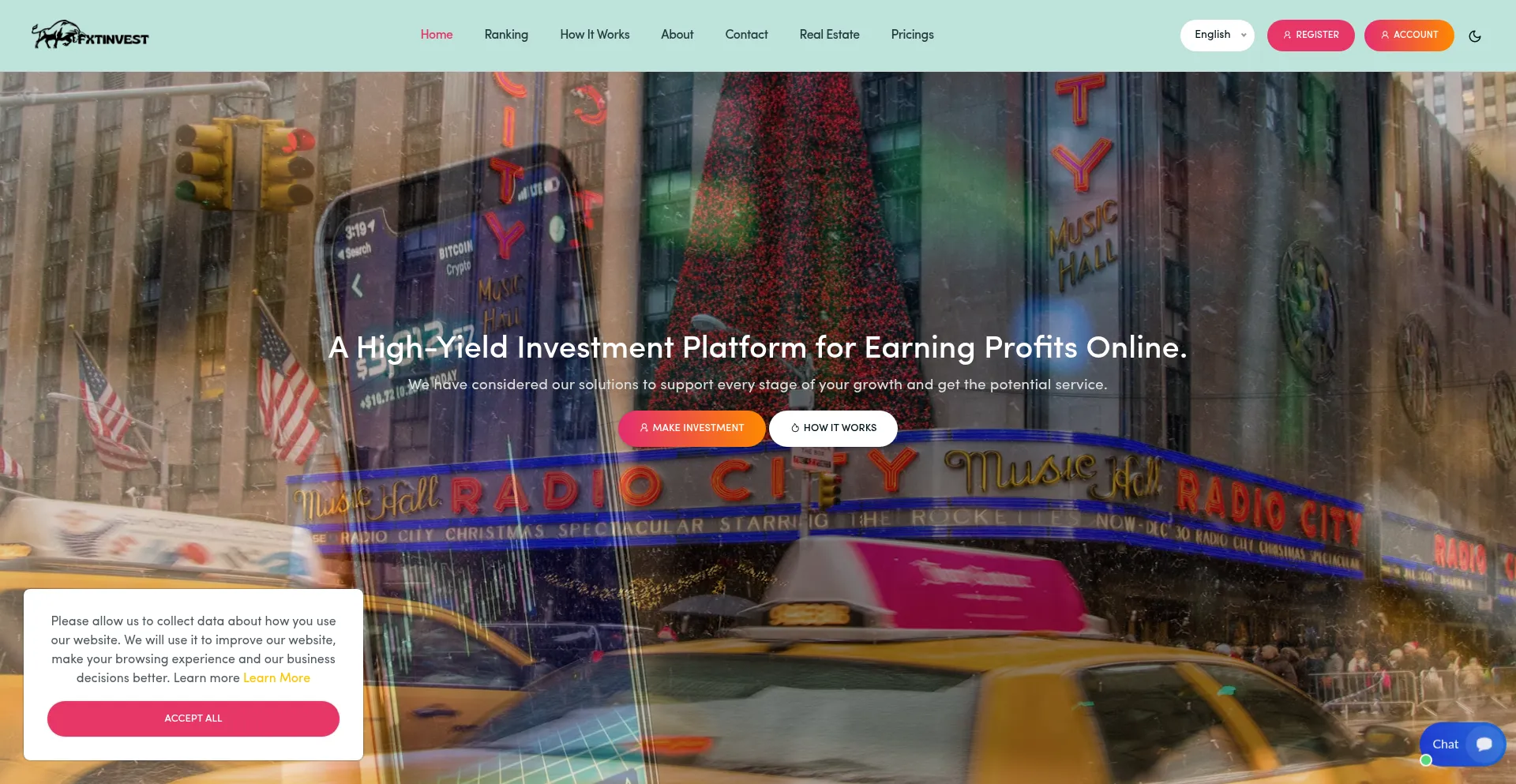Website screenshot of Fxtinvest.com
