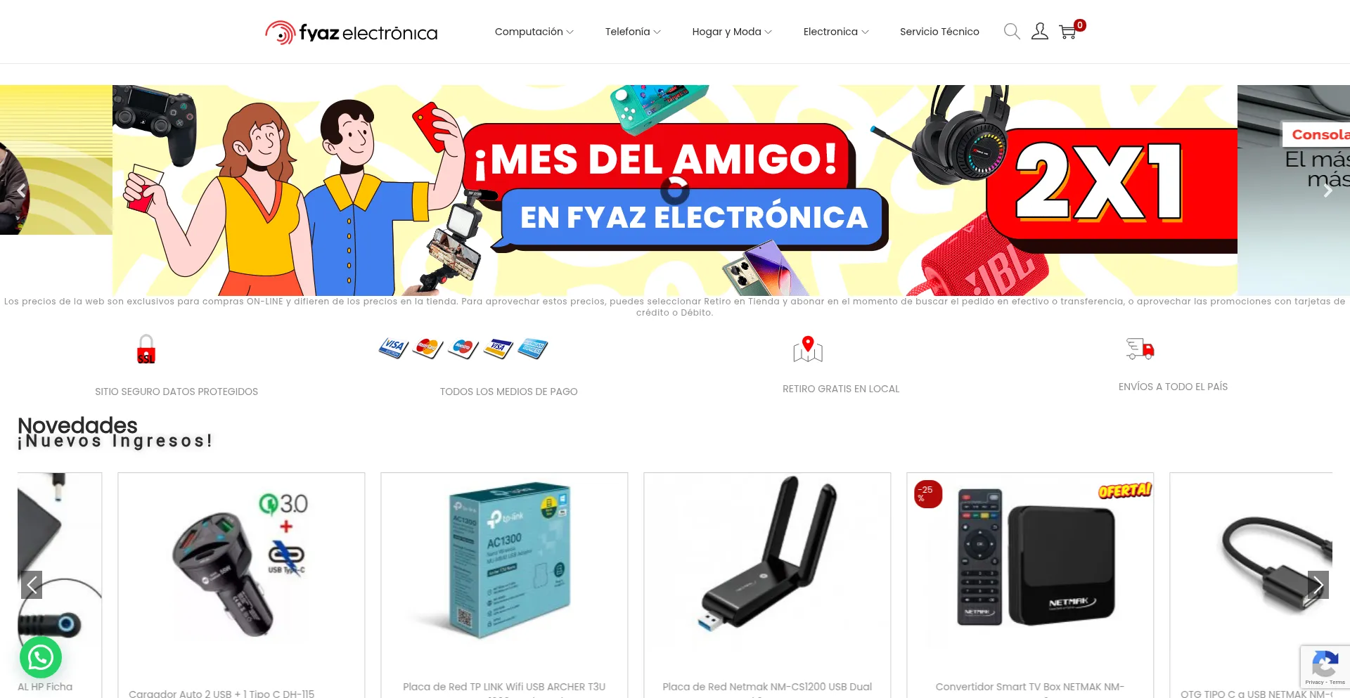 Website screenshot of Fyazelectronica.com