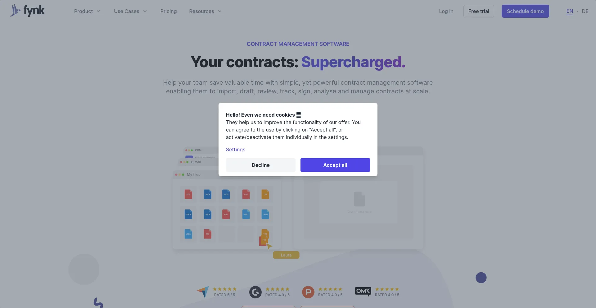 Website screenshot of Fynk.com