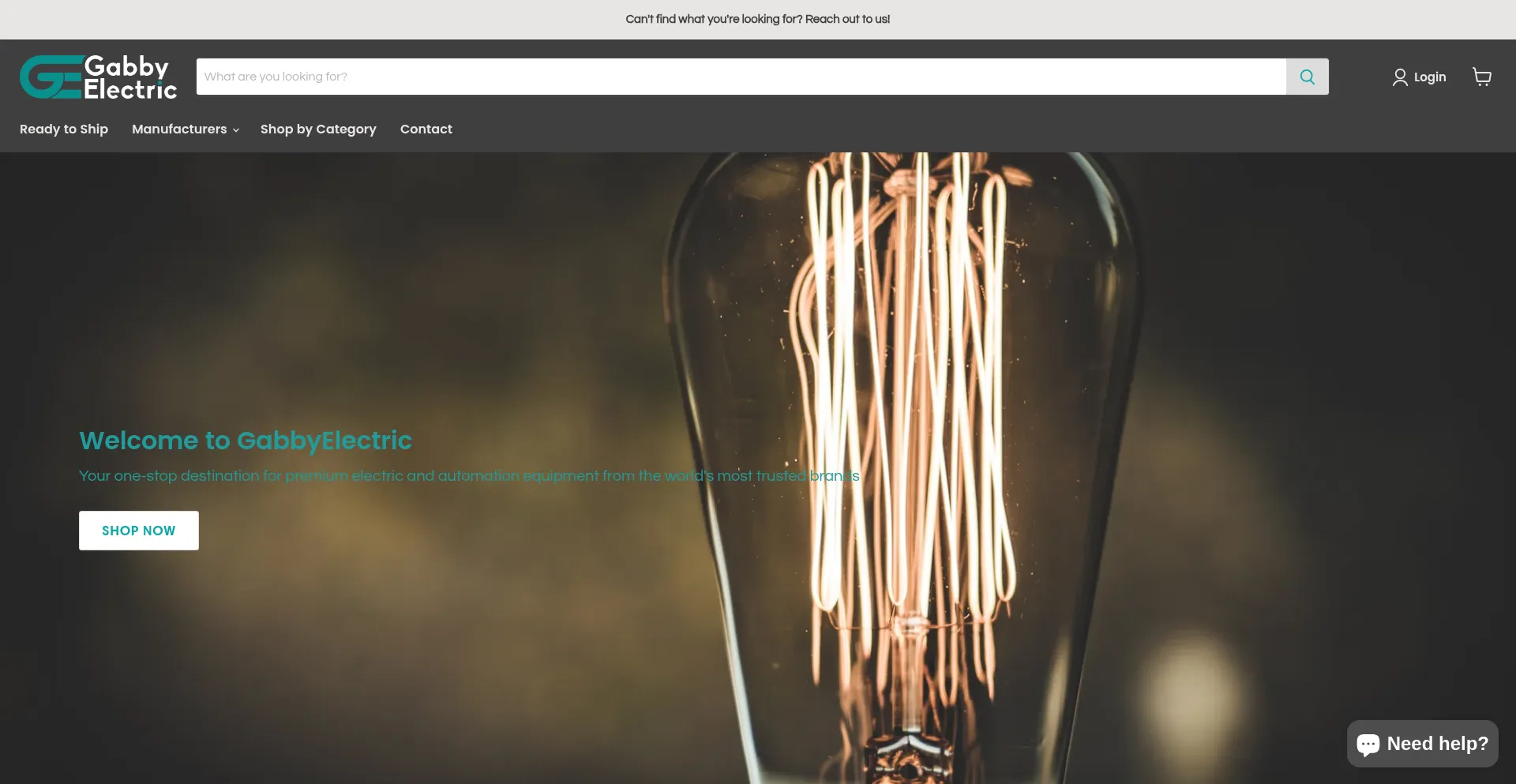 Website screenshot of Gabbyelectric.com