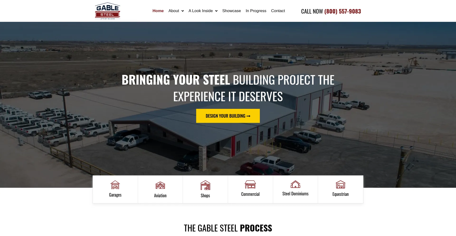 Website screenshot of Gablesteel.com