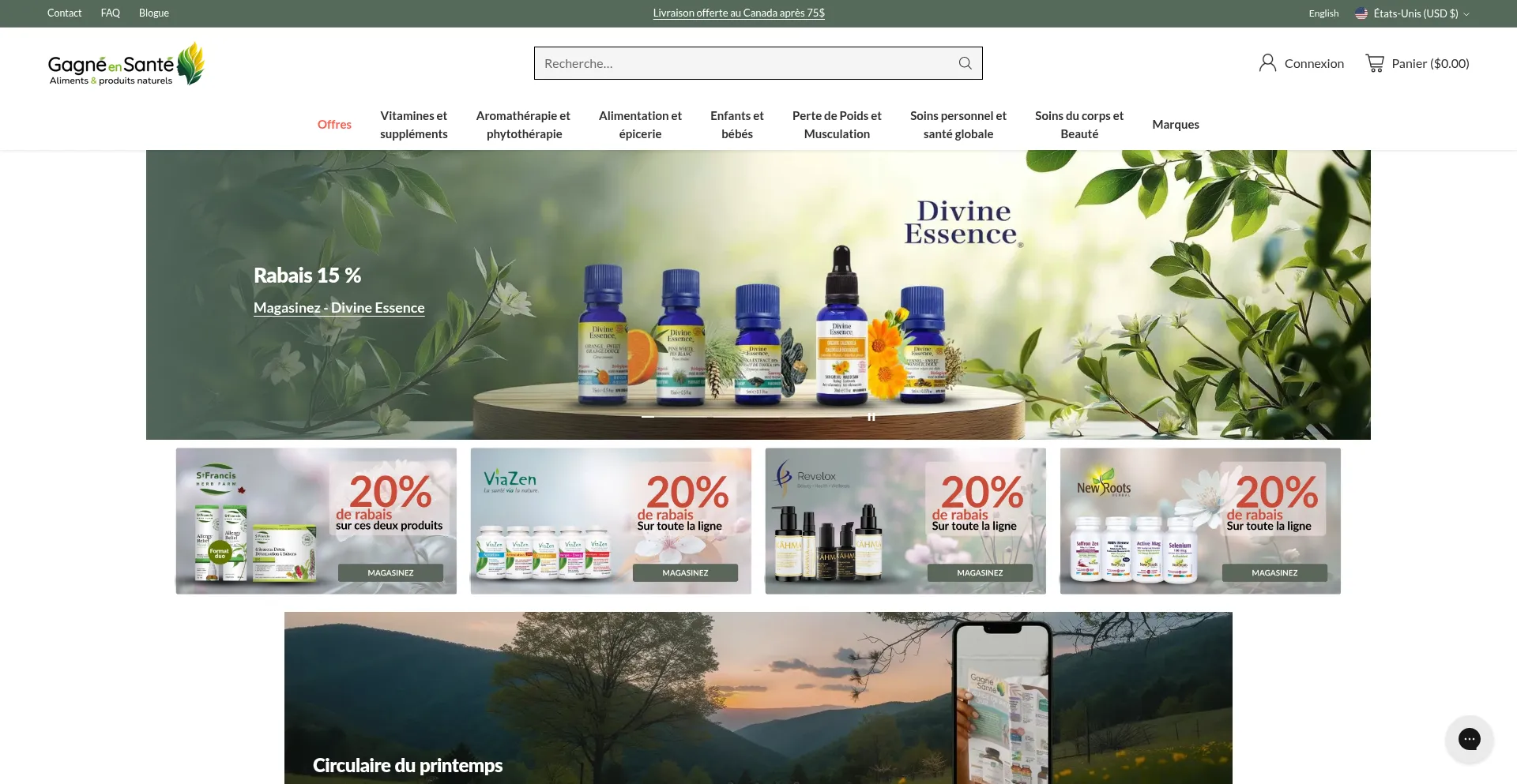 Website screenshot of Gagneensante.com