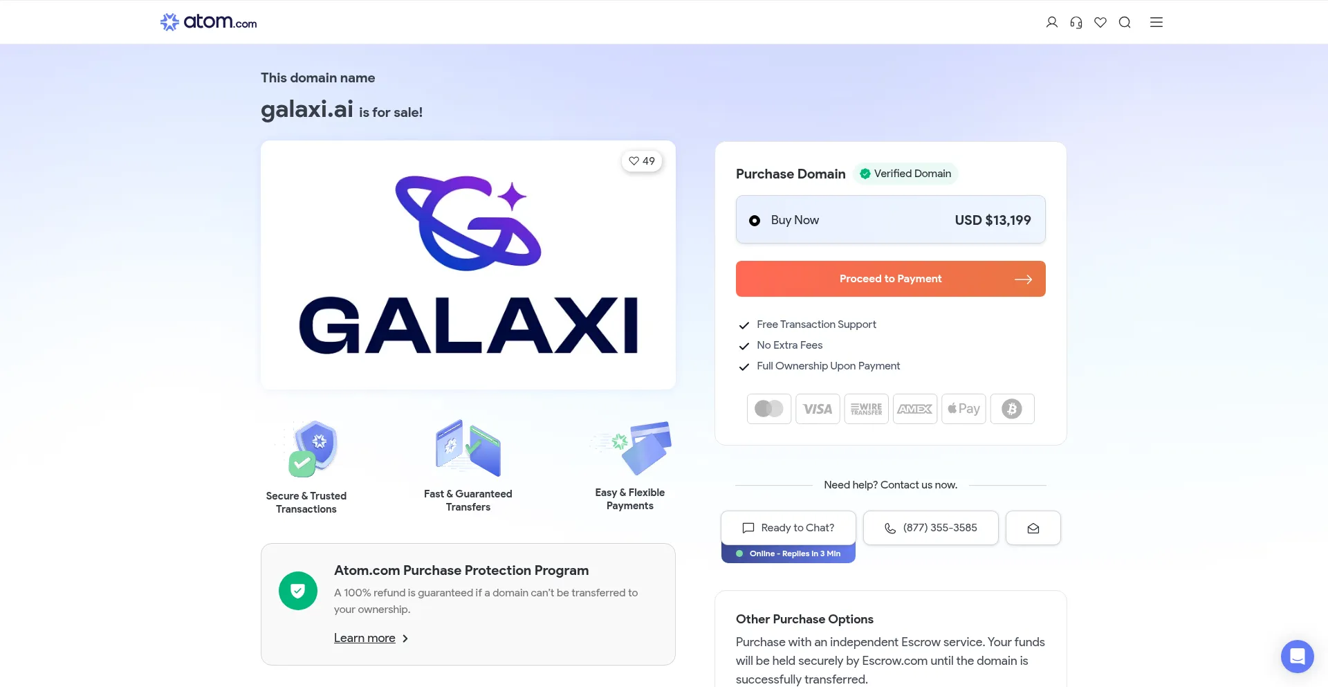 Website screenshot of Galaxi.ai