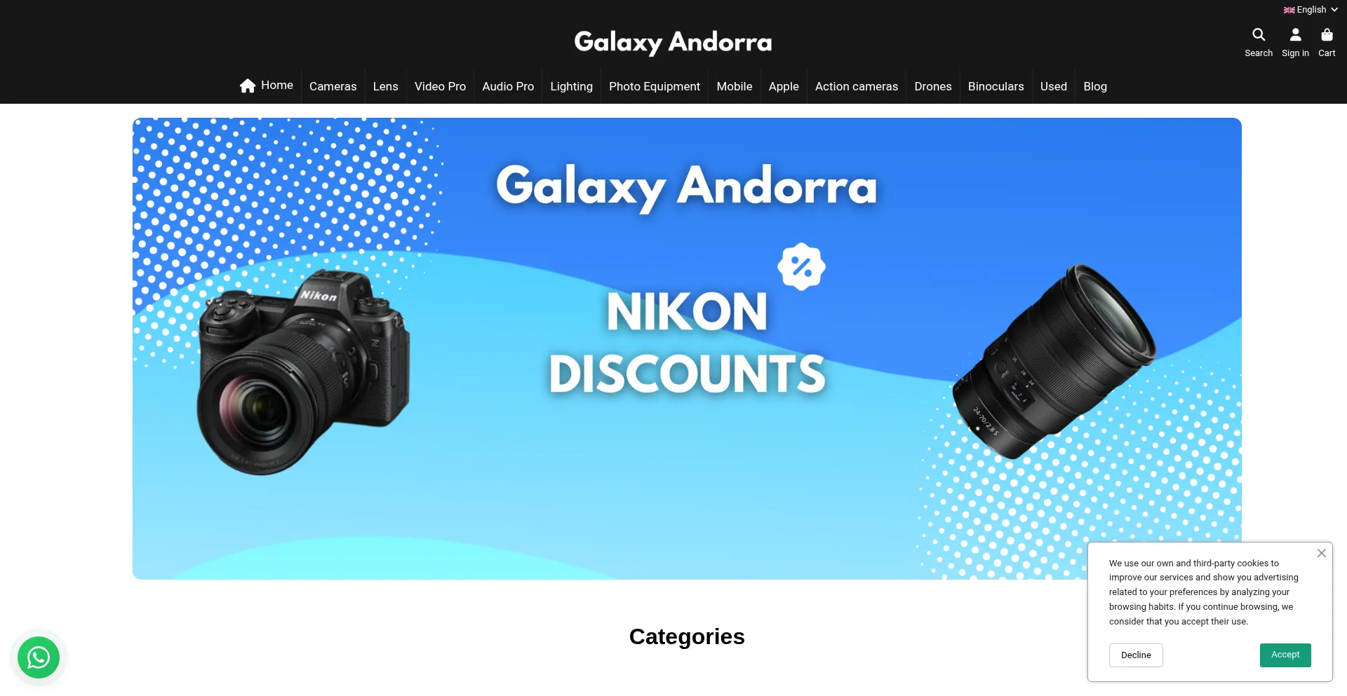 Website screenshot of Galaxyandorra.com