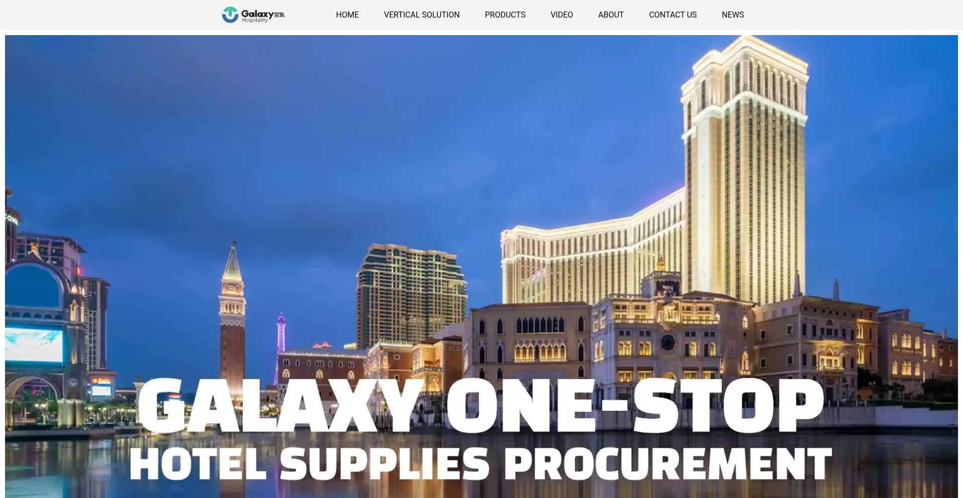 Website screenshot of Galaxyhotelsupplies.com