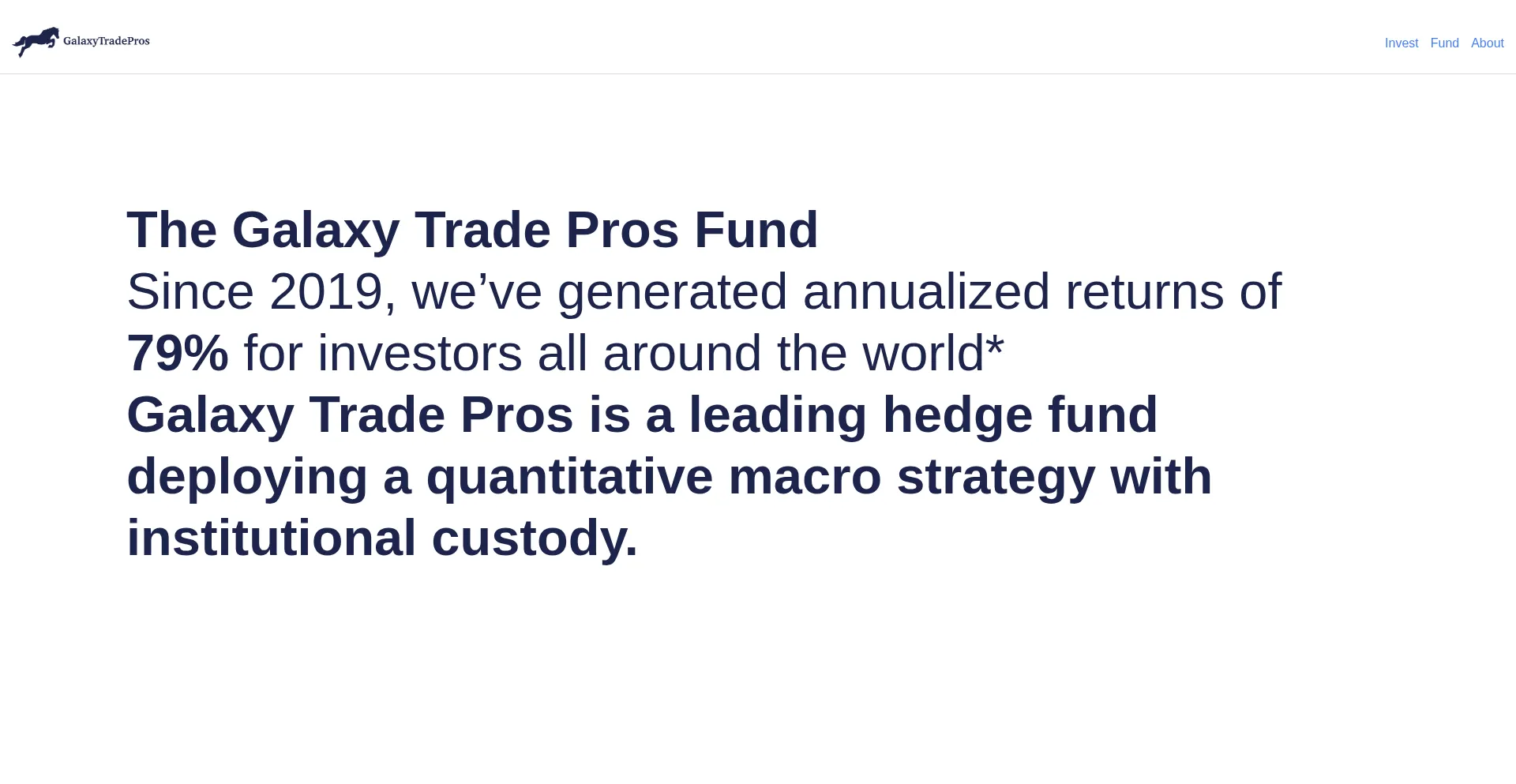 Website screenshot of Galaxytradepros.com